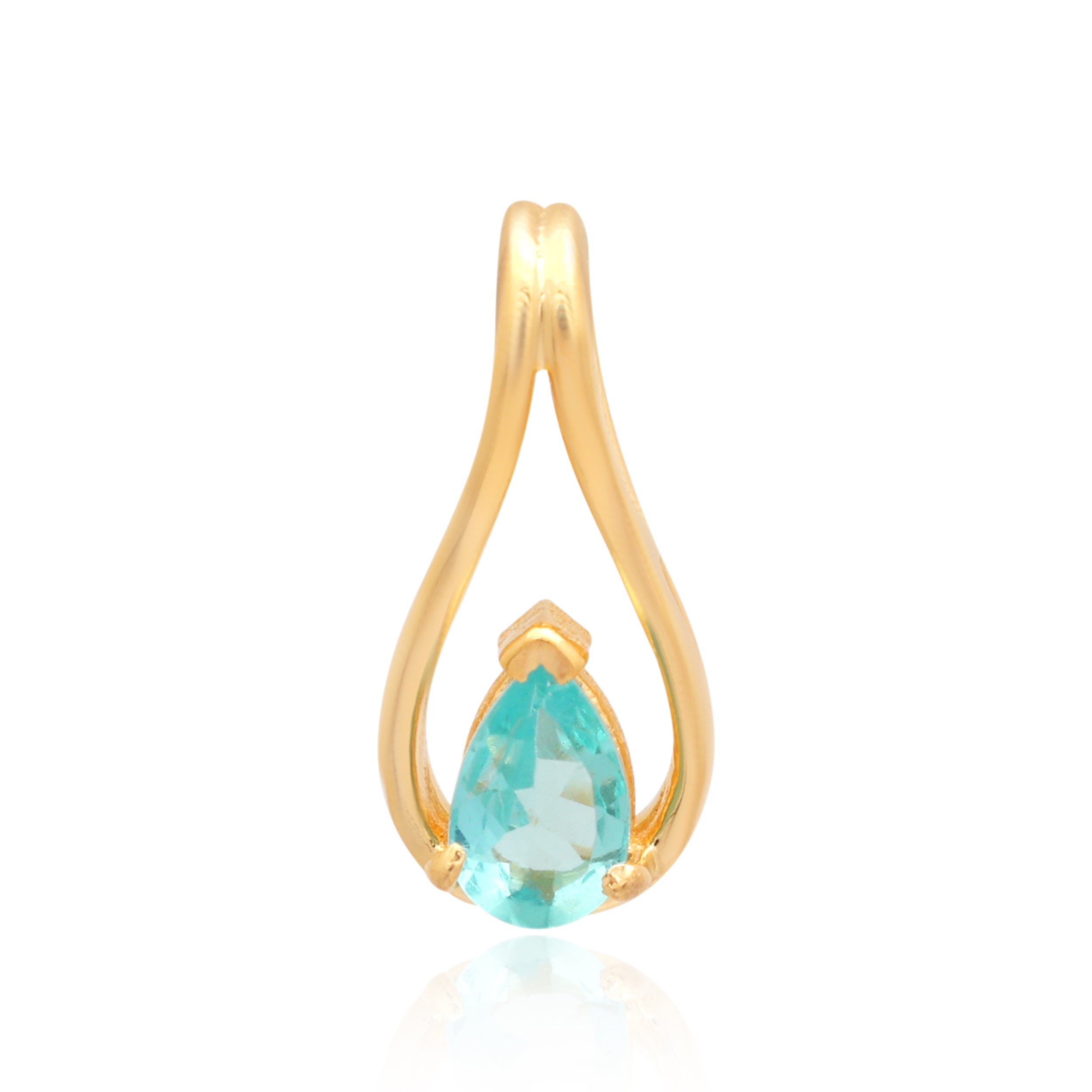 Sky Apatite Pear Pendant with Prong Setting