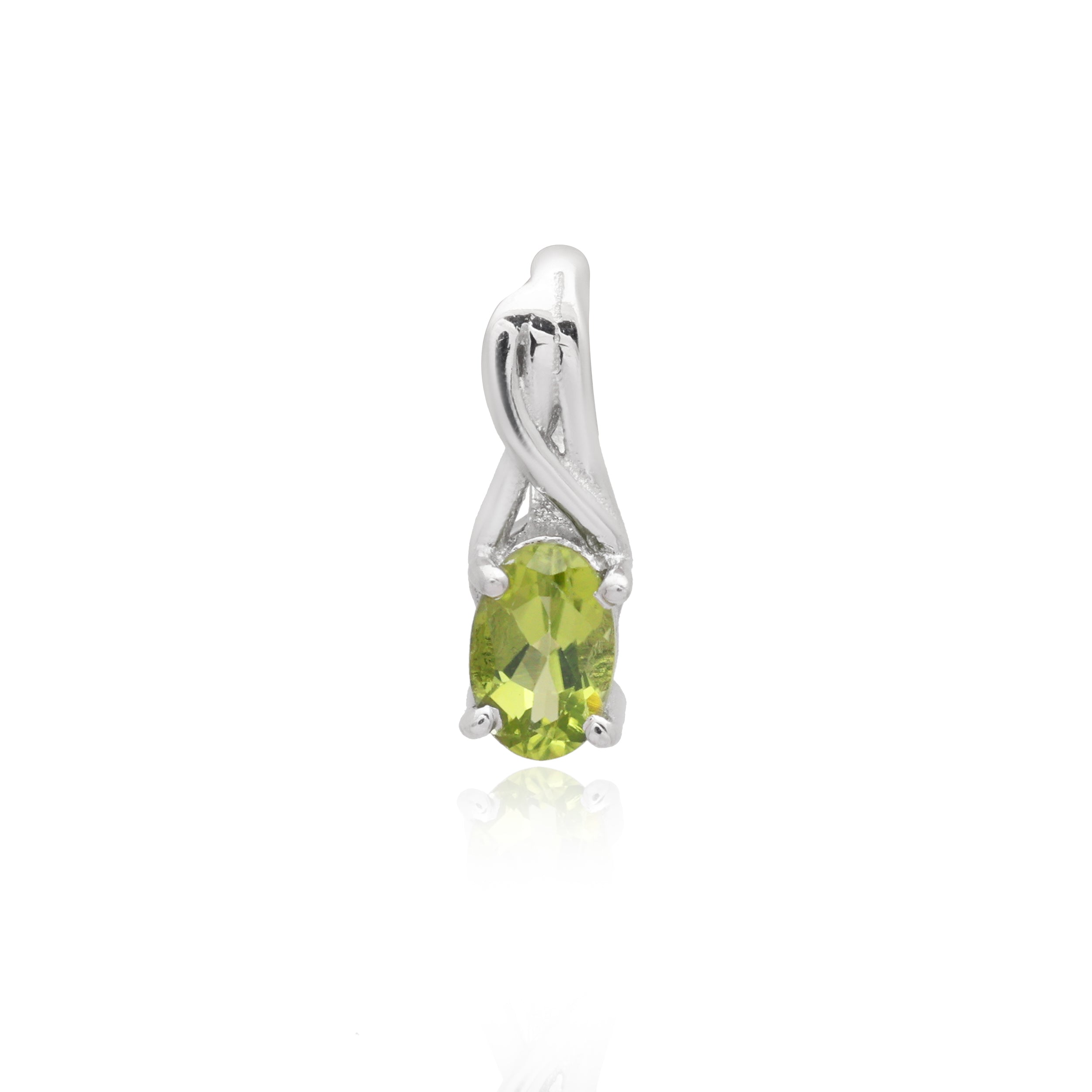 Peridot Oval Pendant with Prong Setting