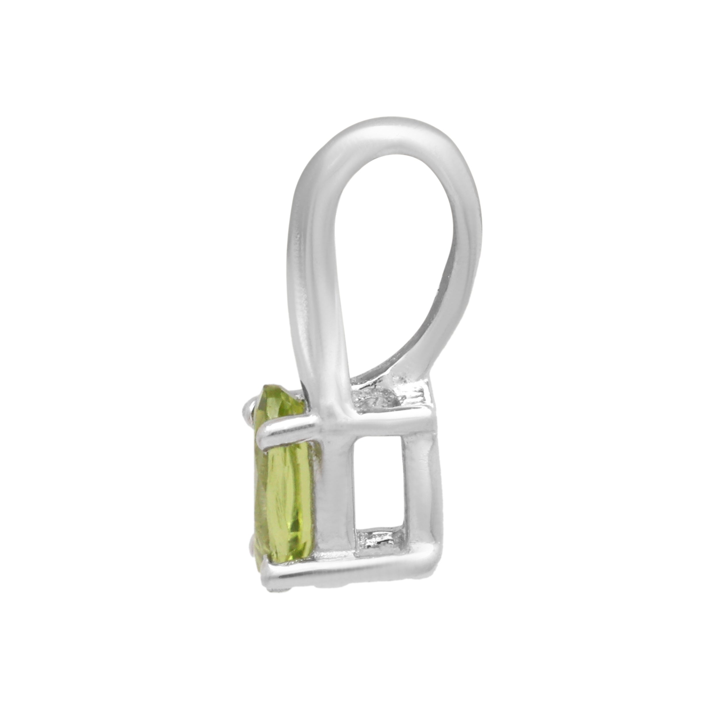 Peridot Oval Pendant with Prong Setting