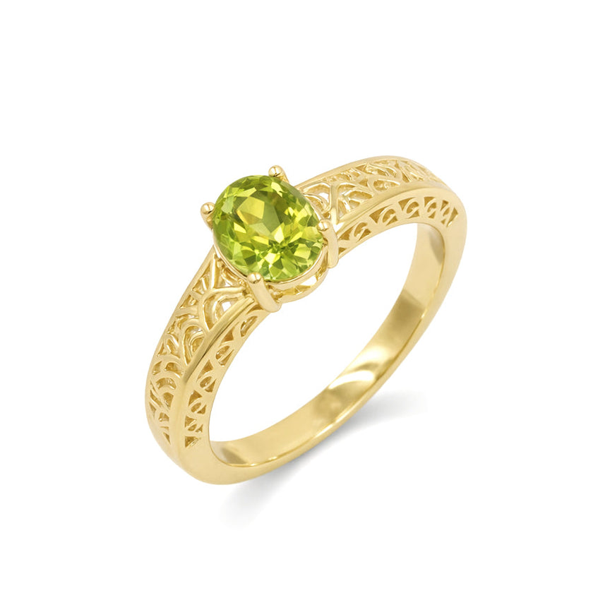 925 Silver Peridot Mughal Lattice Ring – Heritage Inspired Elegance