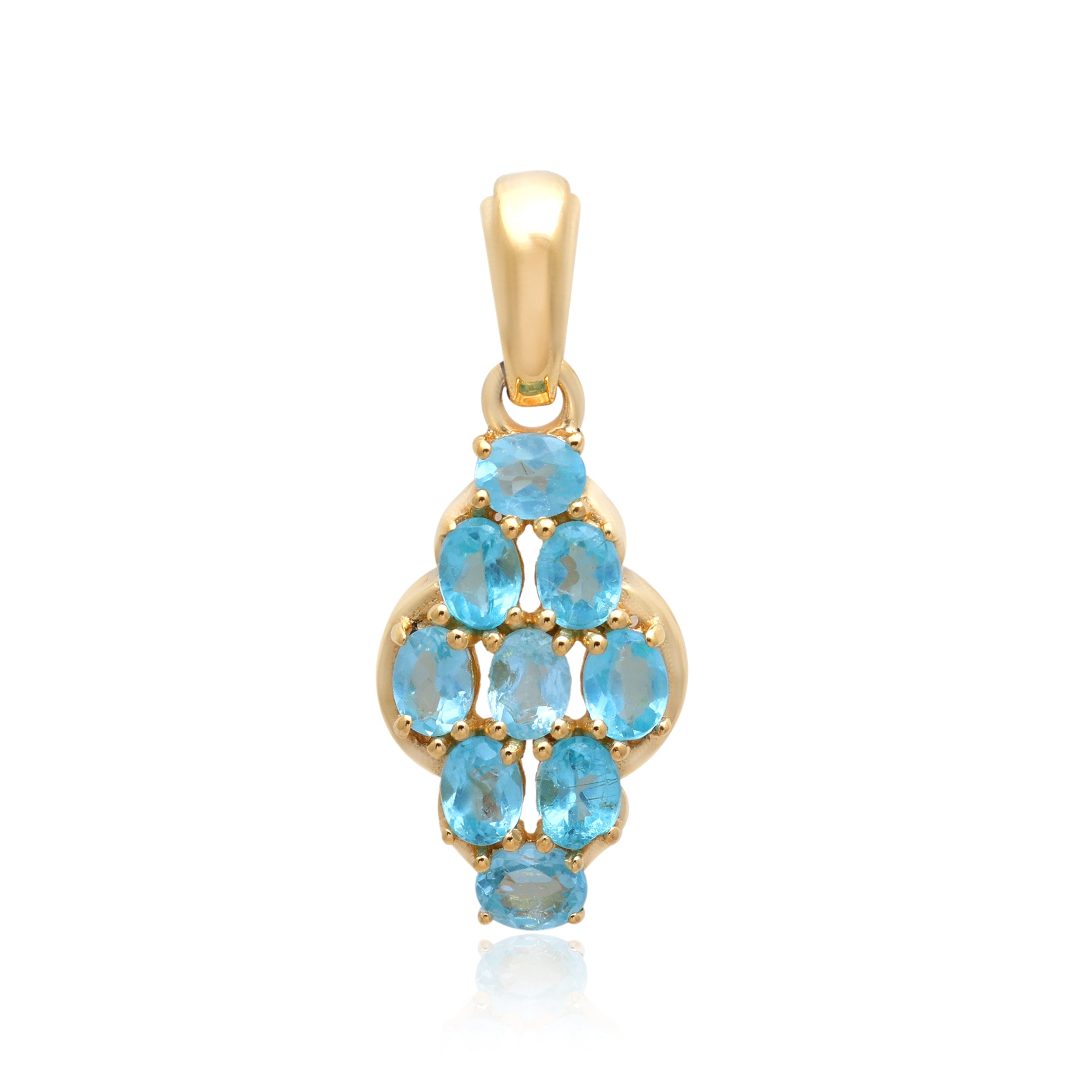 Sky Apatite Oval Pendant with Prong Setting