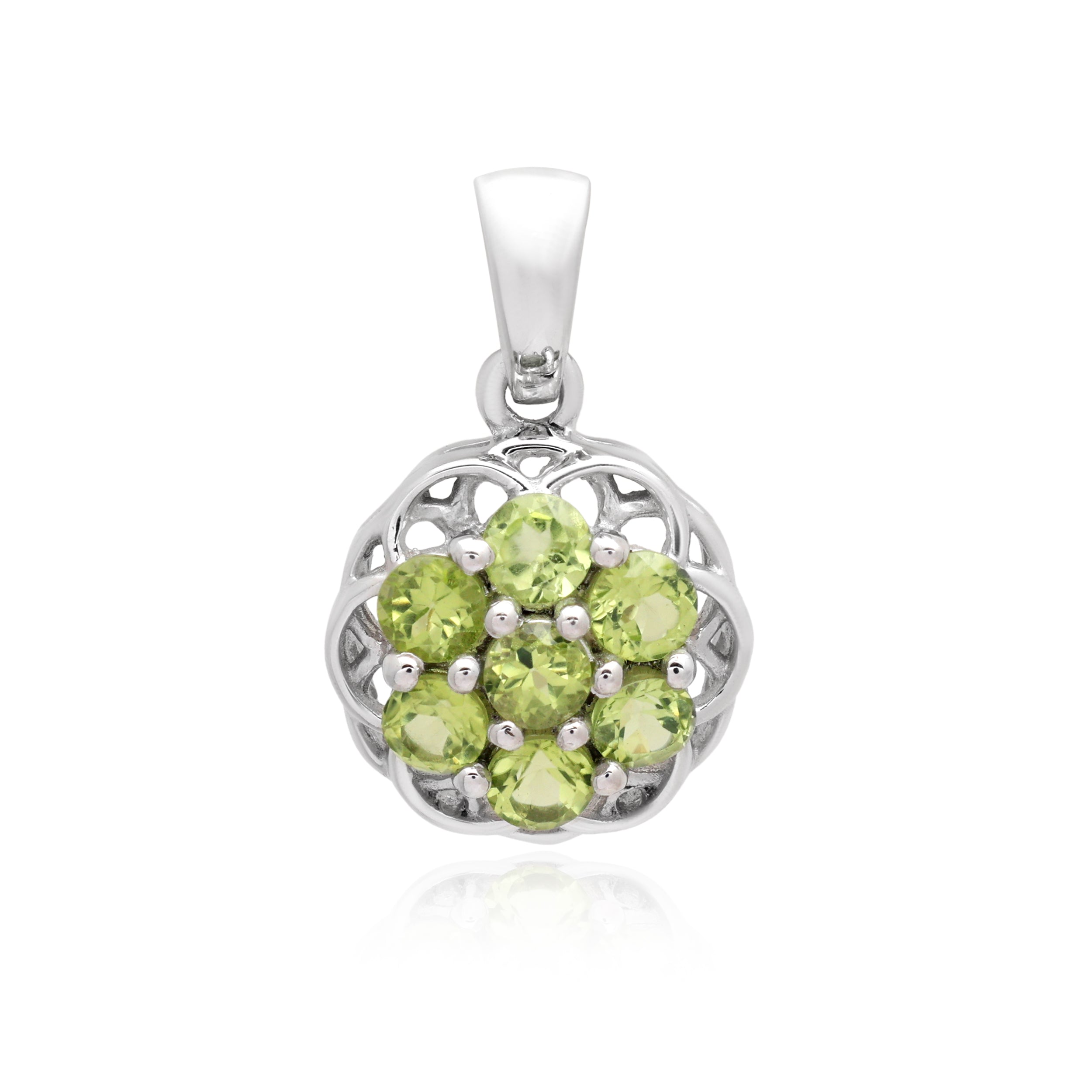 Peridot Round Pendant with Prong Setting