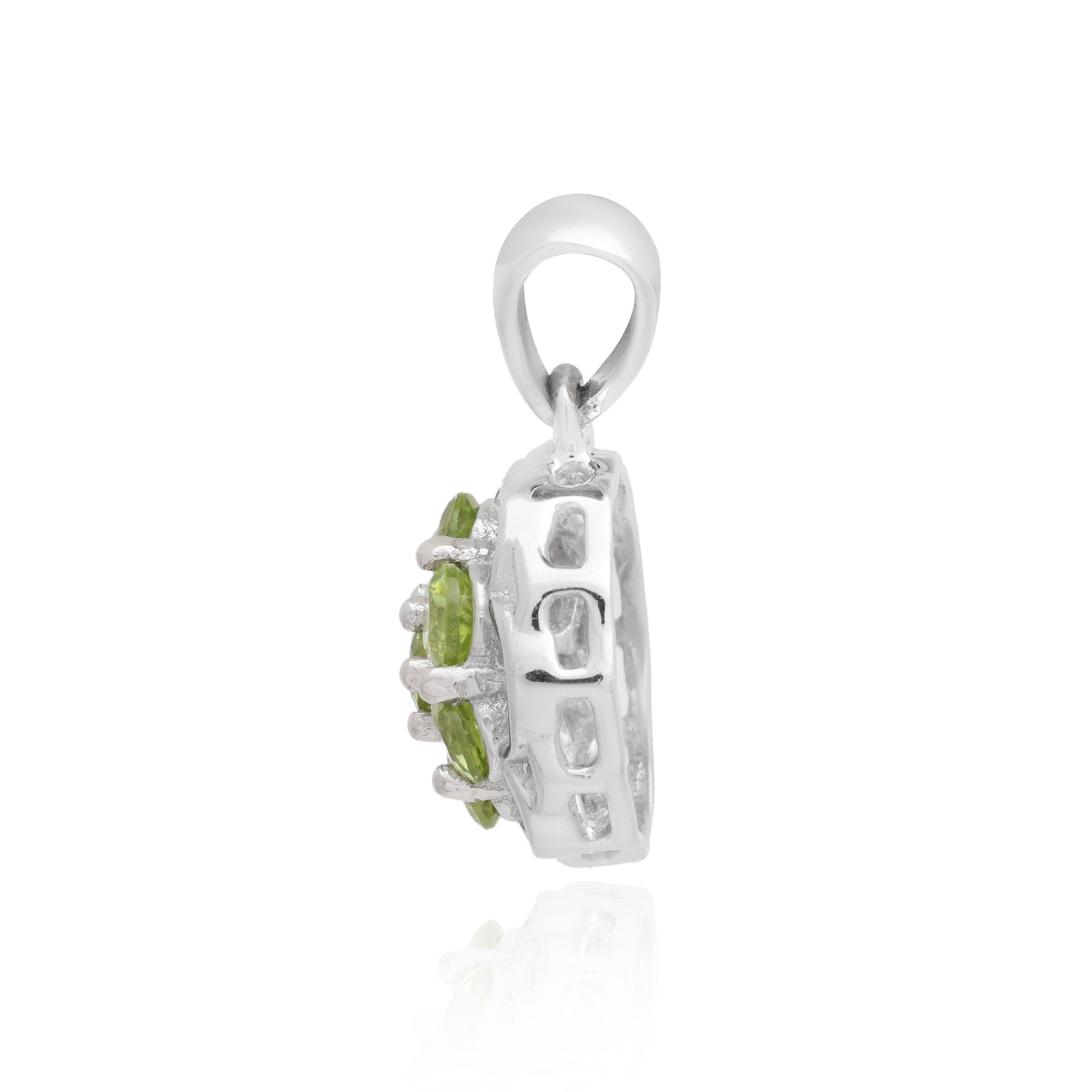 Peridot Round Pendant with Prong Setting