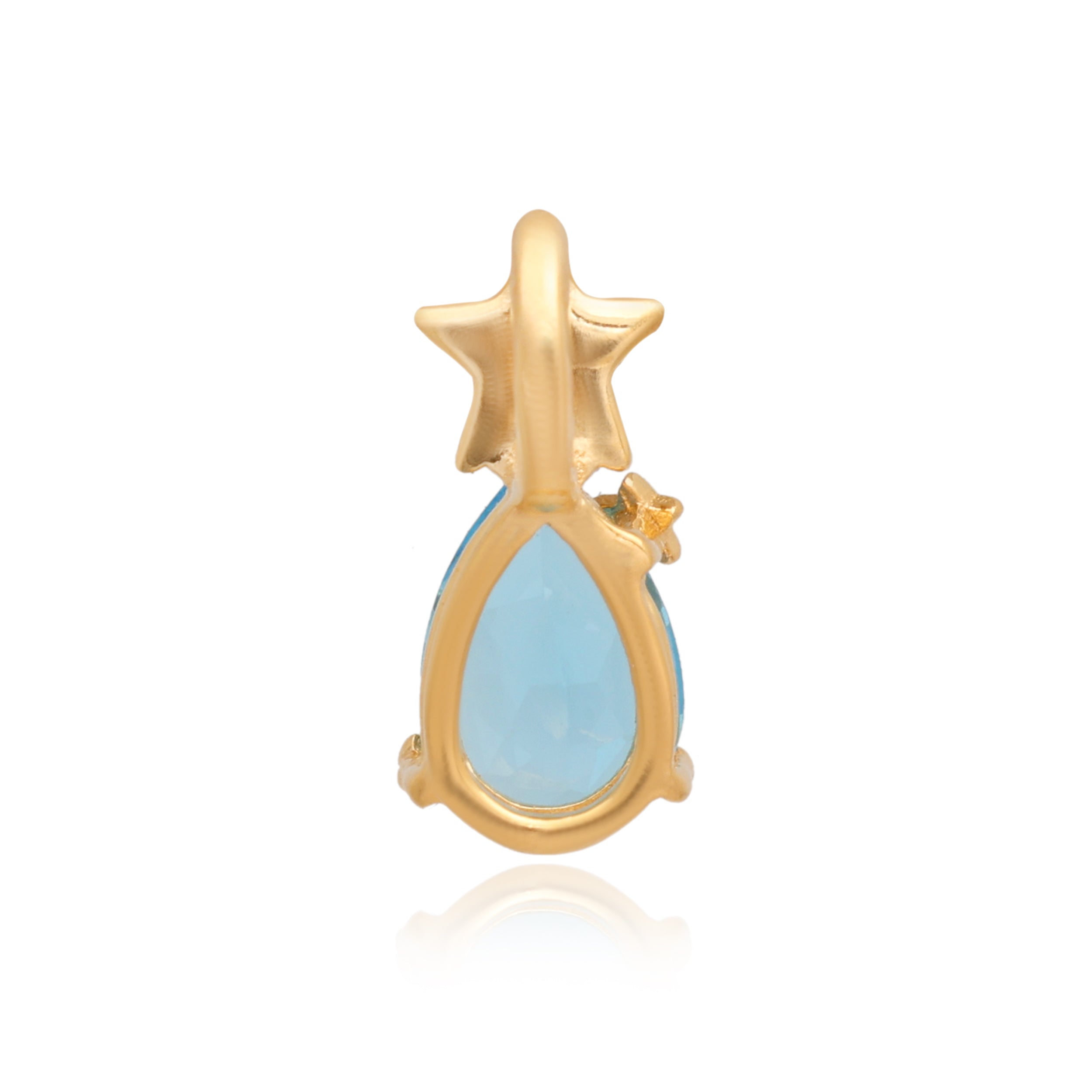 Swiss Blue Topaz Pear Pendant with Prong Setting