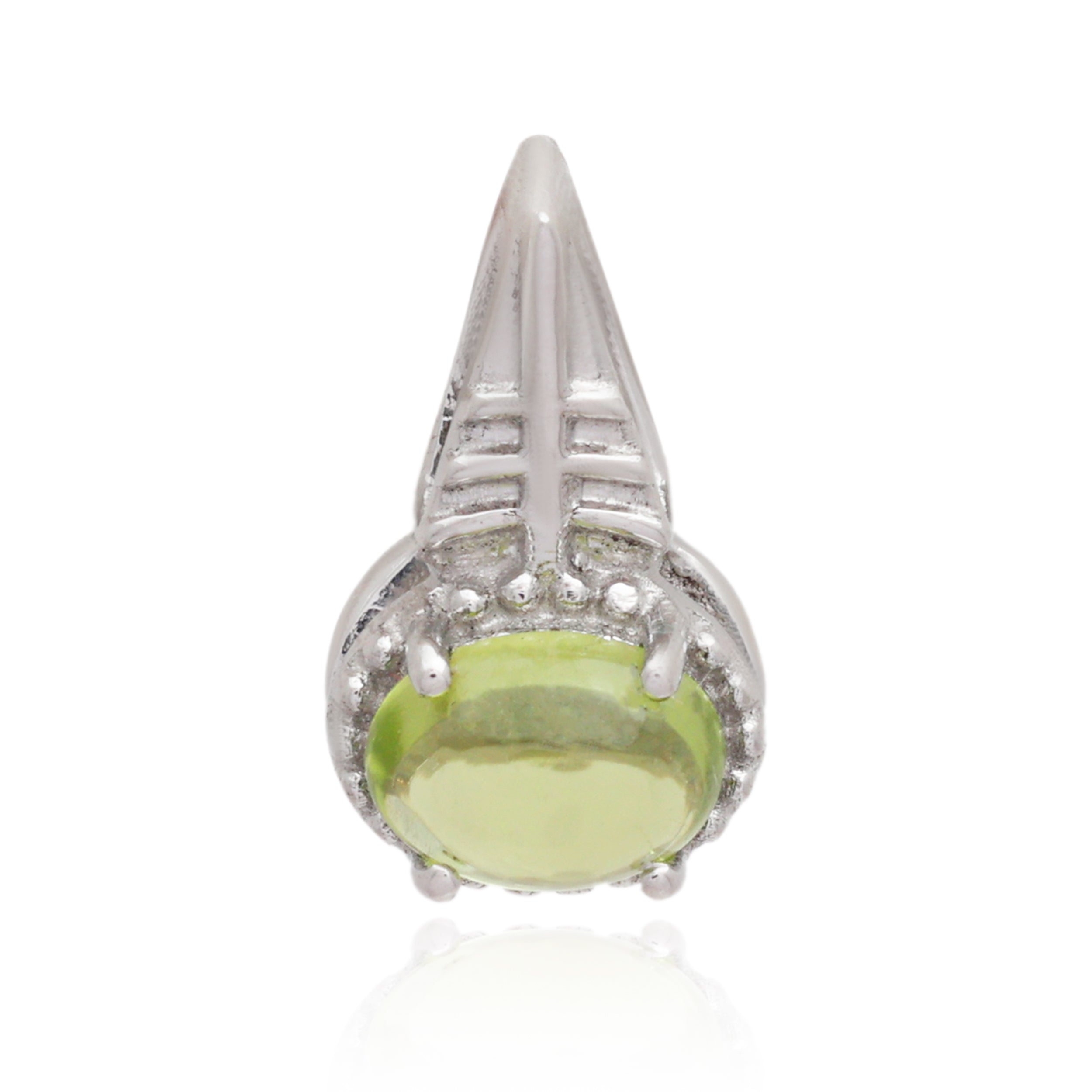 Peridot Oval Pendant with Prong Setting