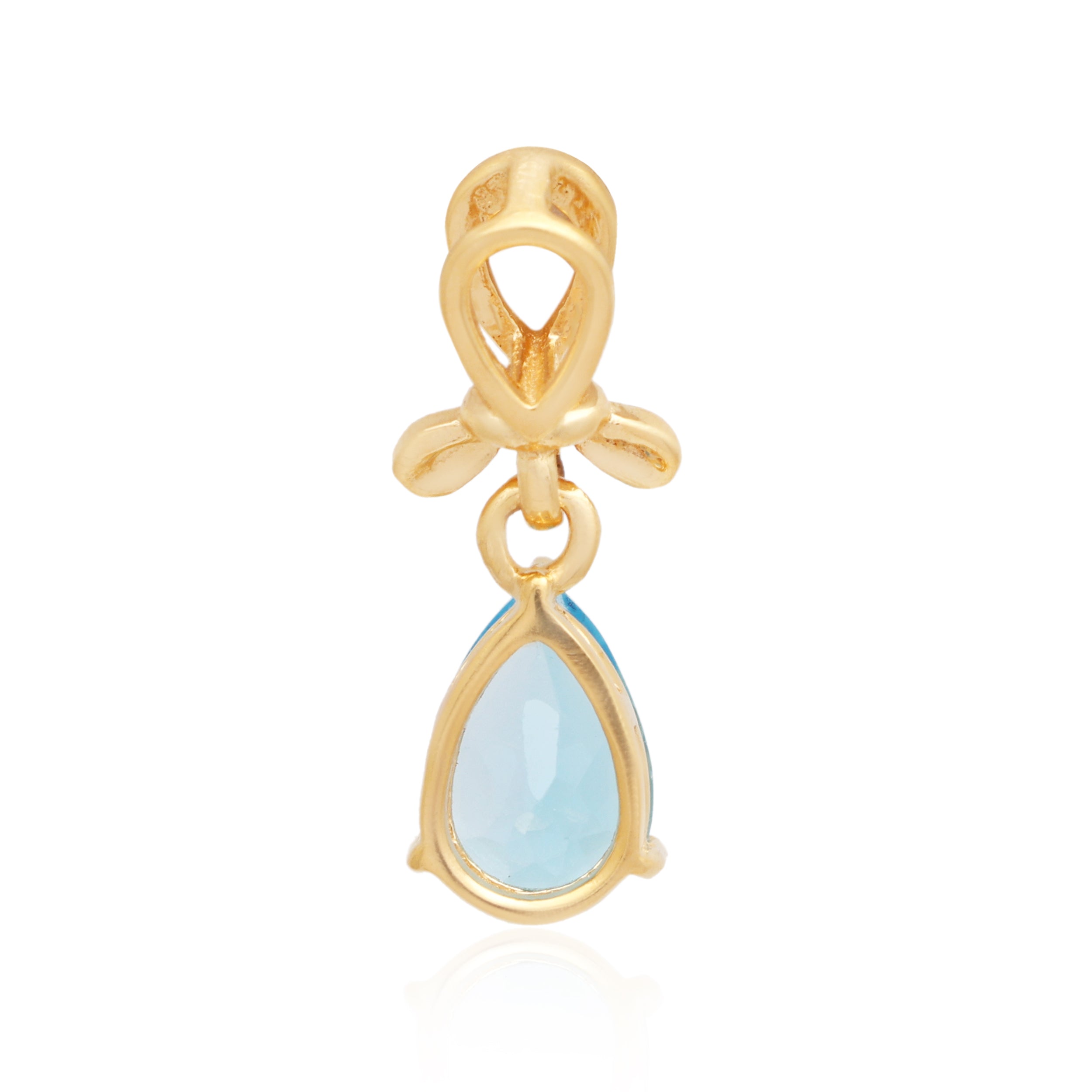 Swiss Blue Topaz Pear Pendant with Prong Setting