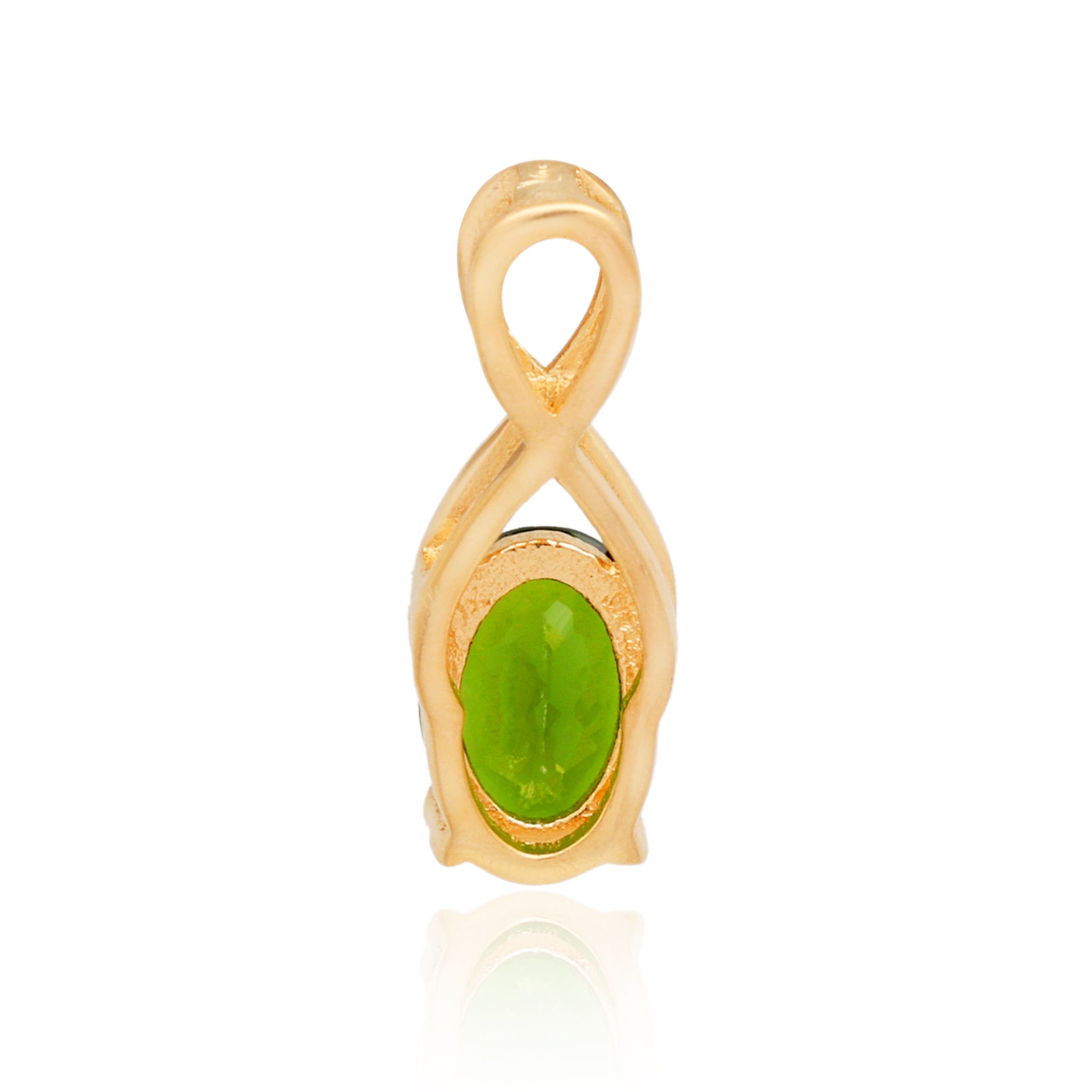 Chrome Diopside Oval Pendant with Prong Setting