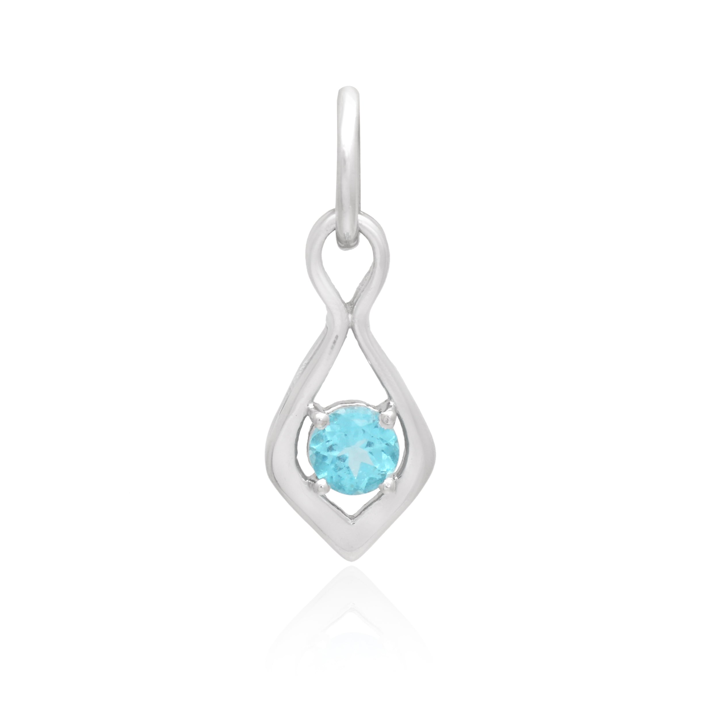 Sky Apatite Round Pendant with Prong Setting