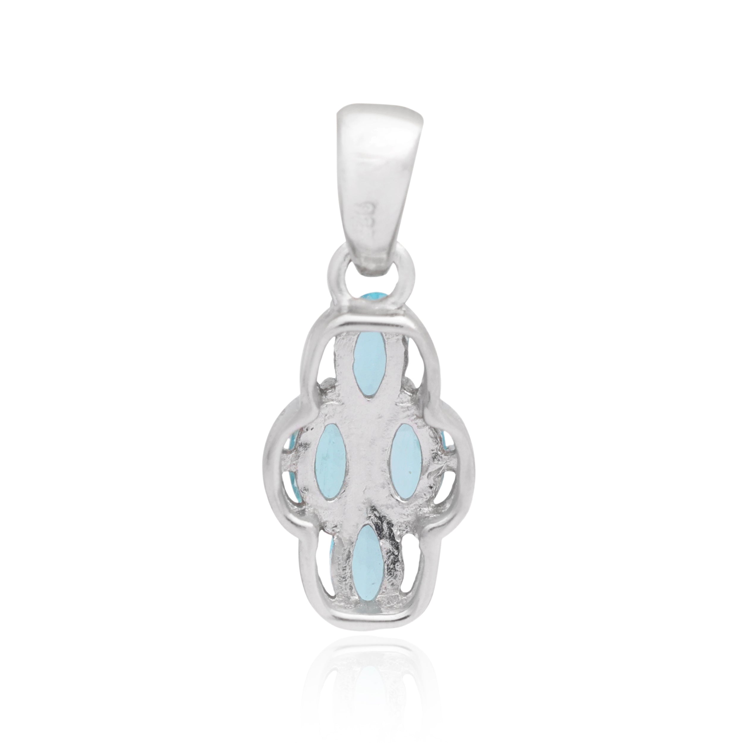 Sky Apatite Oval Pendant with Prong Setting