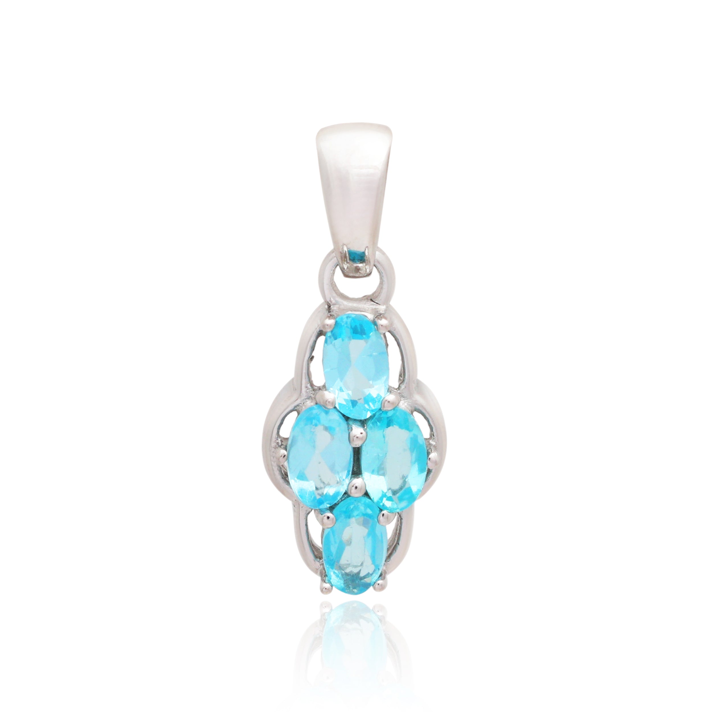 Sky Apatite Oval Pendant with Prong Setting