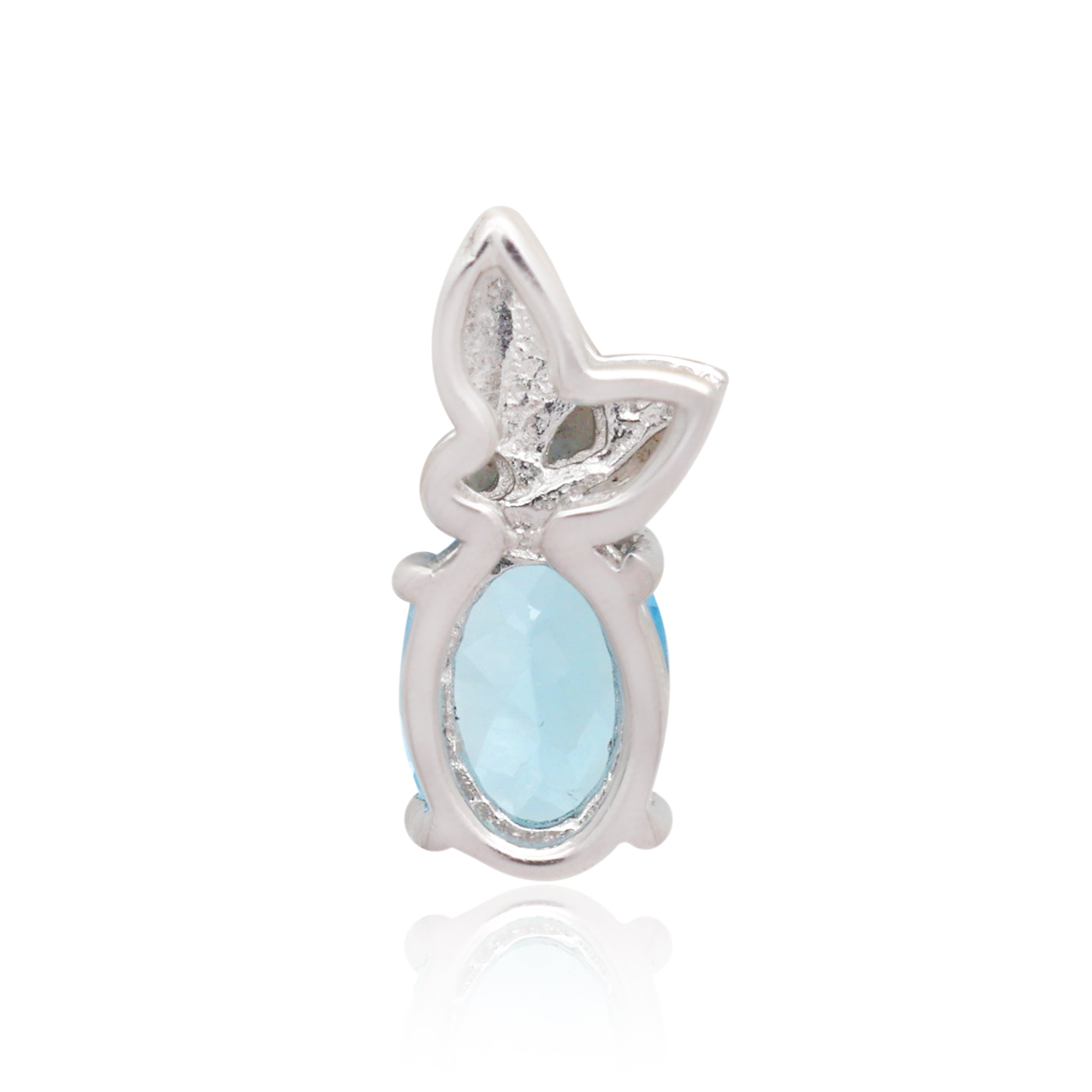 Swiss Blue Topaz Pear Pendant with Prong Setting