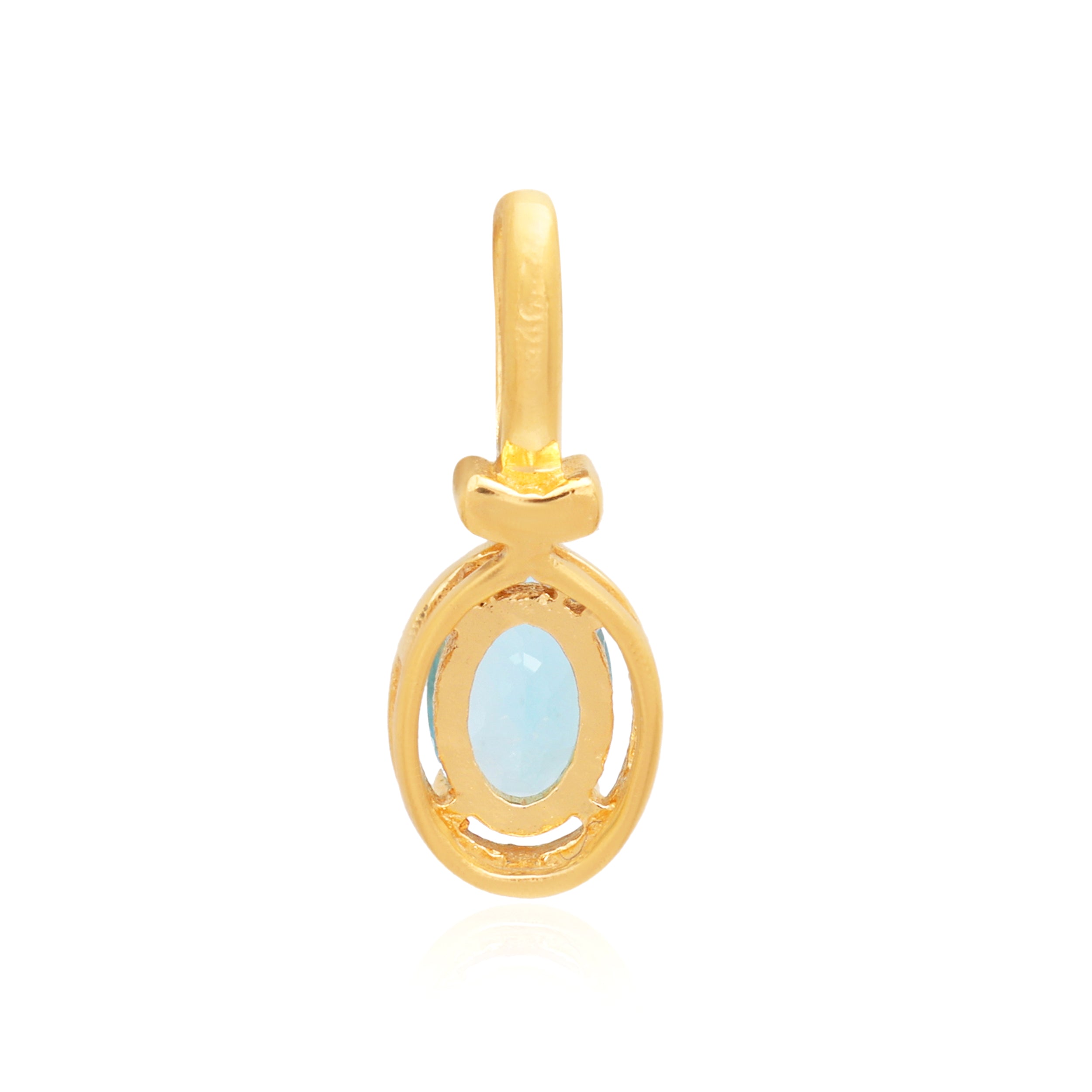 Swiss Blue Topaz Oval Pendant with Prong Setting