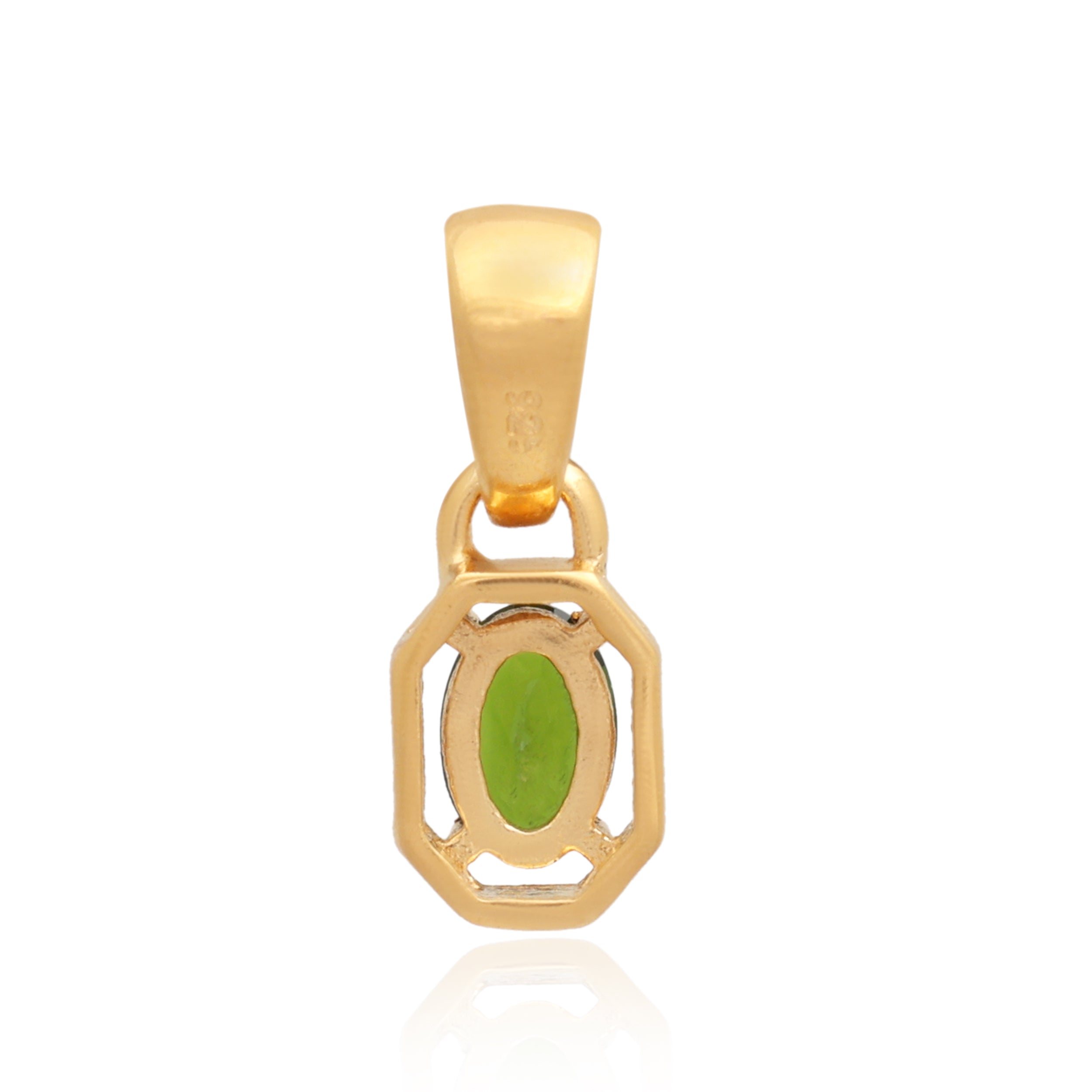 Chrome Diopside Oval Pendant with Prong Setting