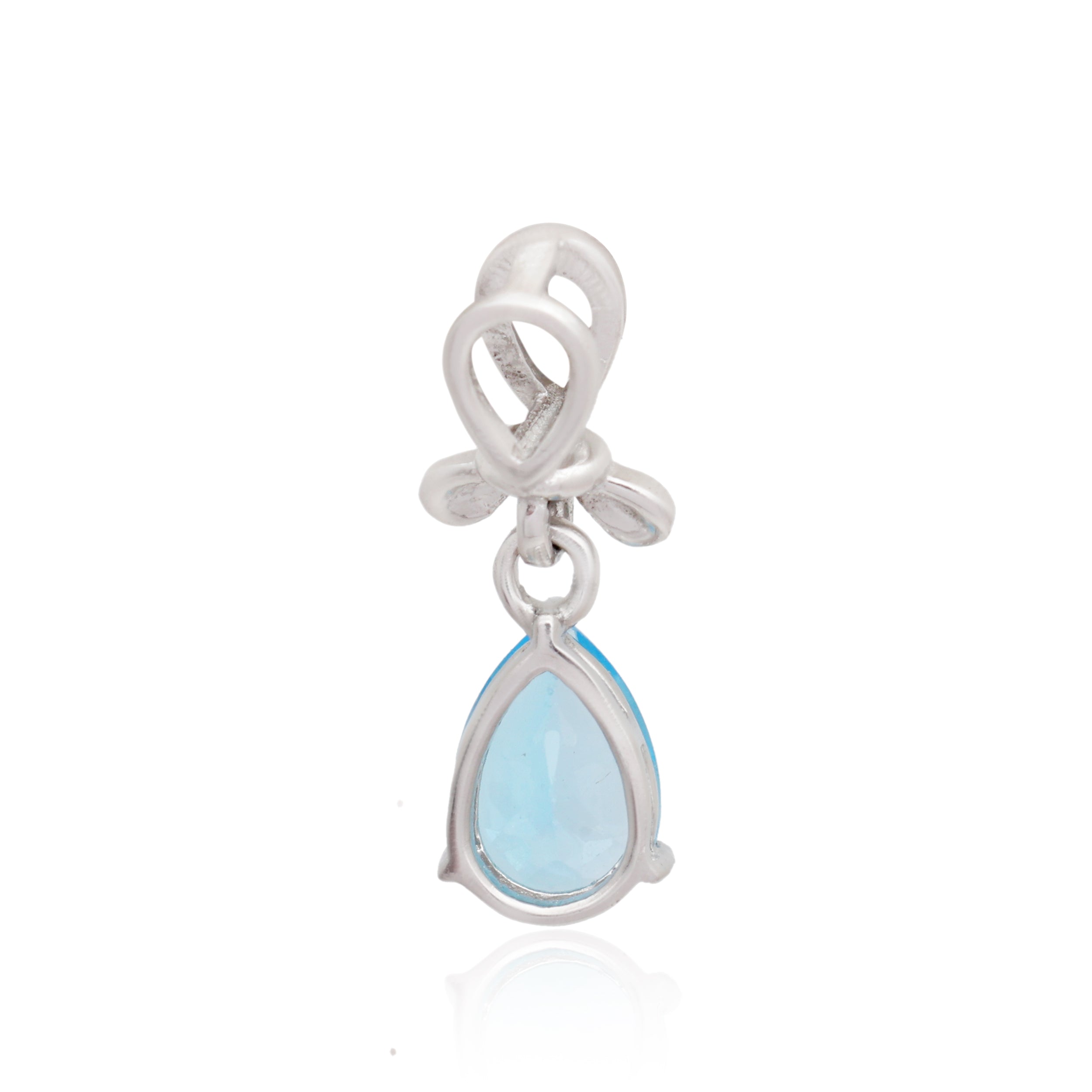 Swiss Blue Topaz Pear Pendant with Prong Setting