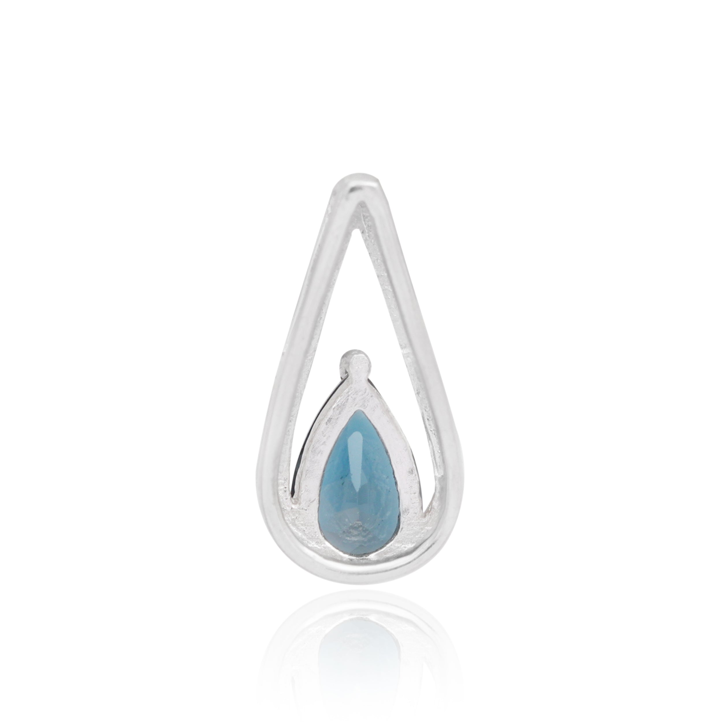 London Blue Topaz Pear Pendant with Prong Setting