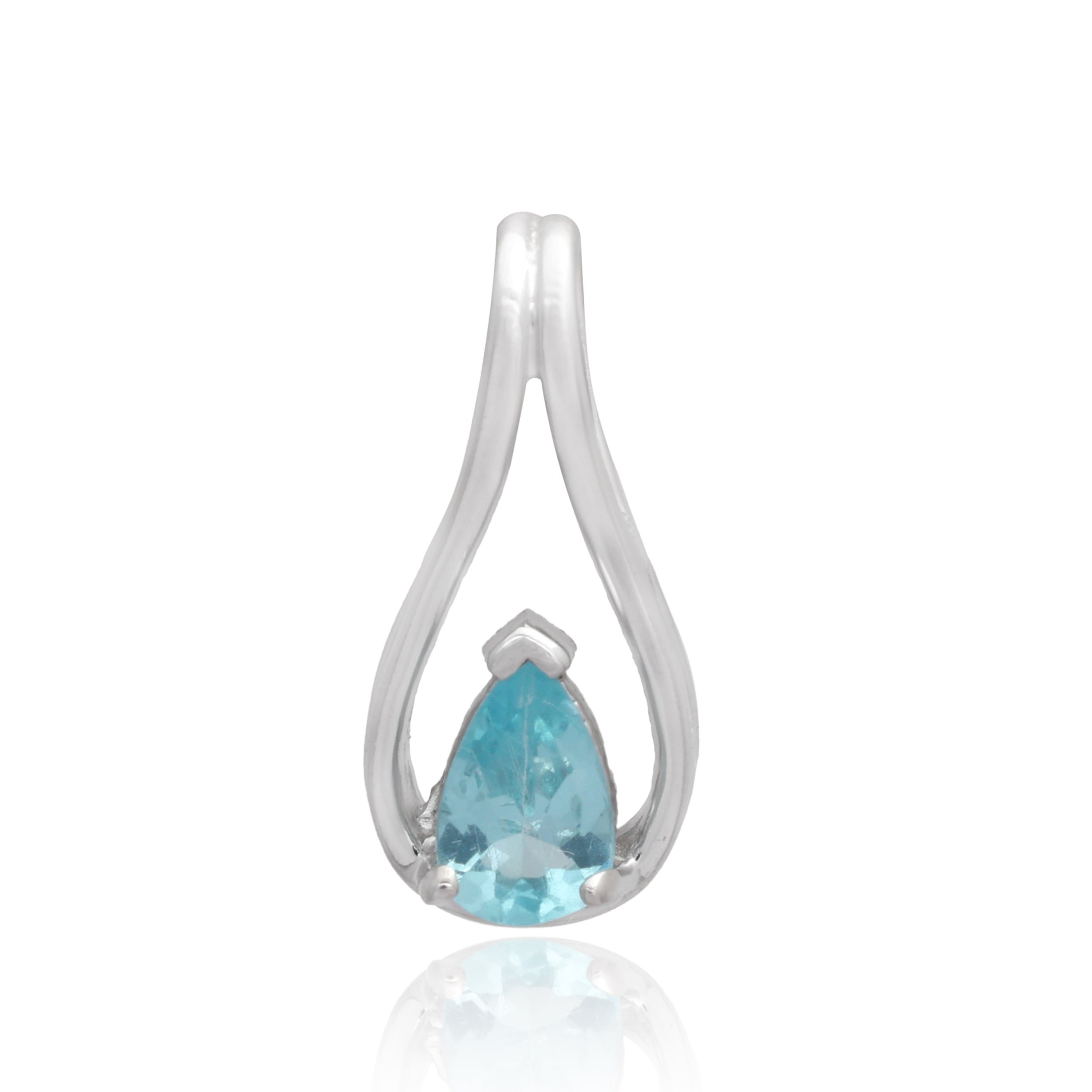 Sky Apatite Pear Pendant with Prong Setting