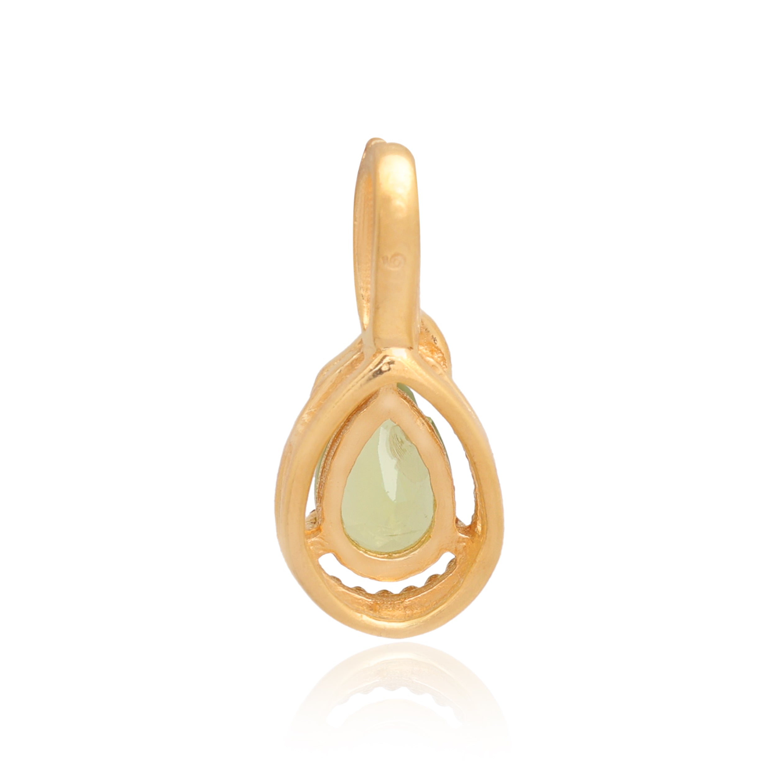 Peridot Pear Pendant with Prong Setting