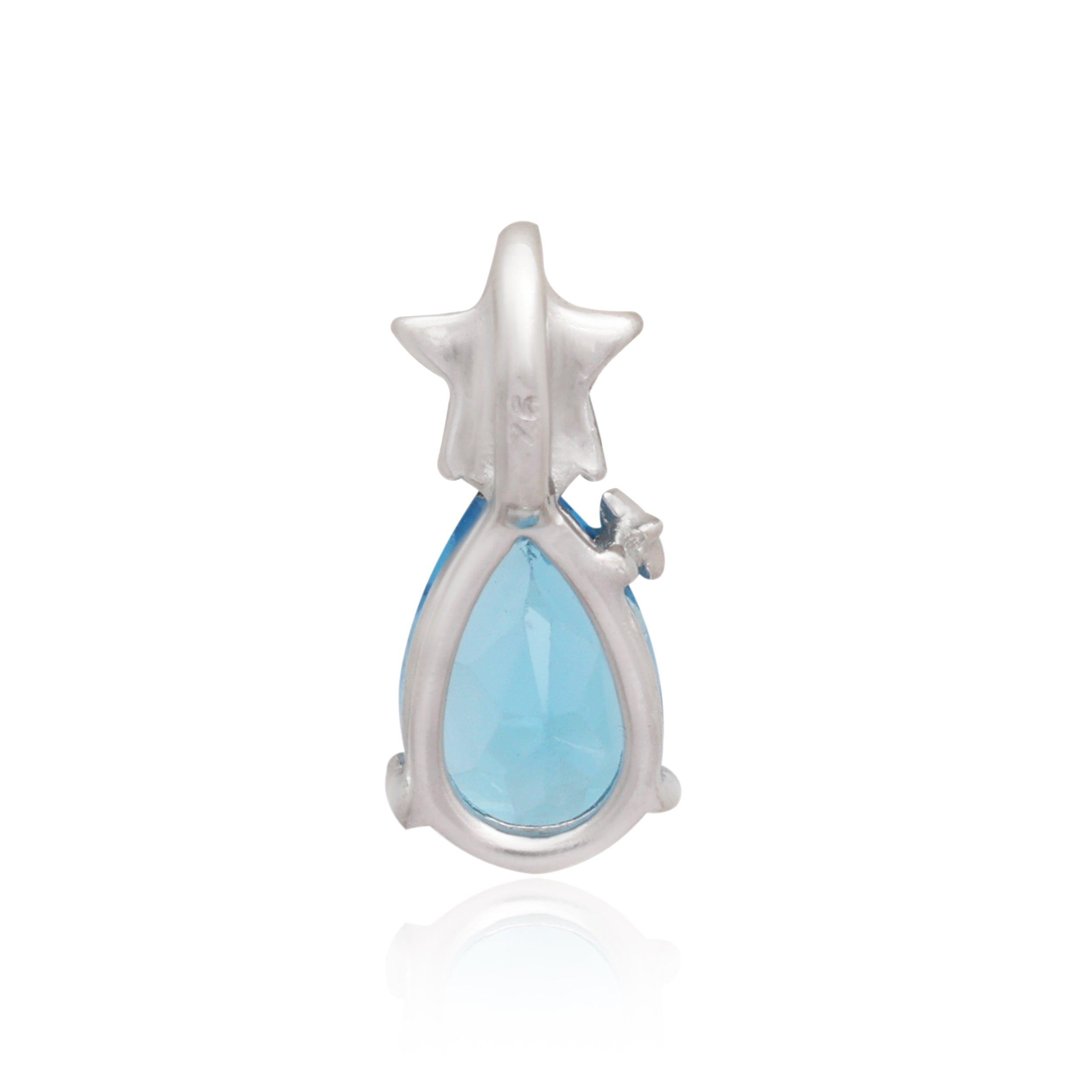 Swiss Blue Topaz Pear Pendant with Prong Setting