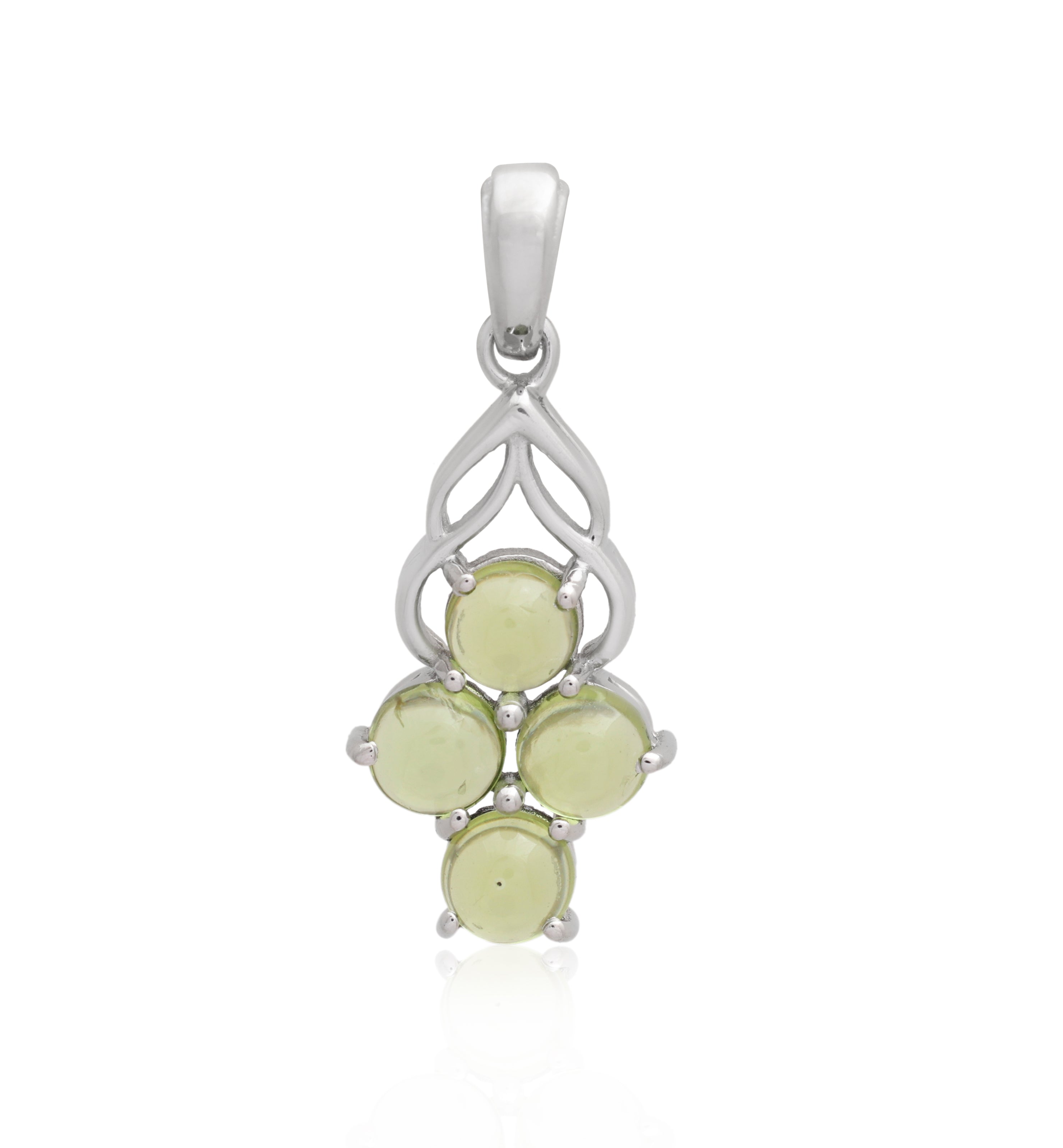 Peridot Round Pendant with Prong Setting