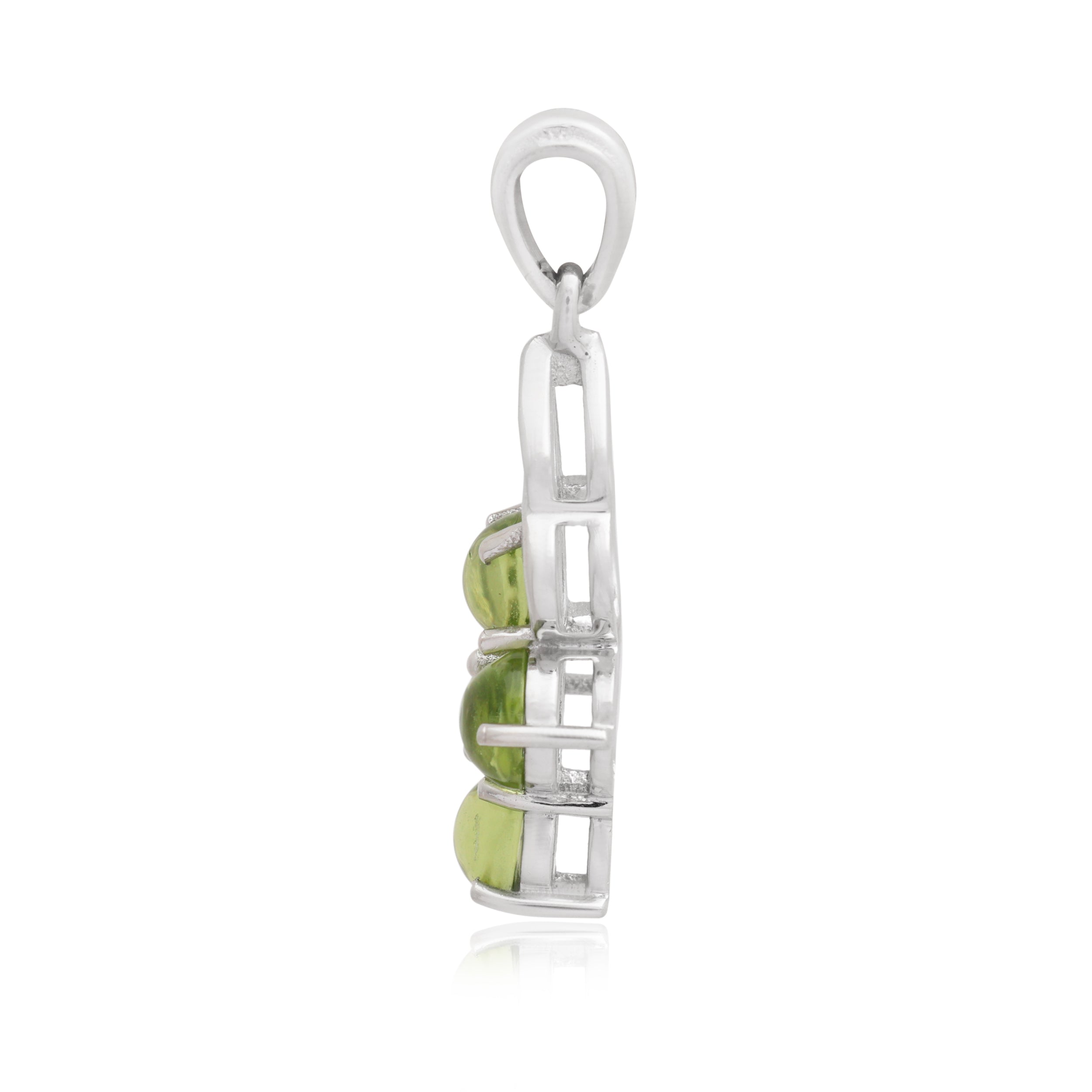 Peridot Round Pendant with Prong Setting