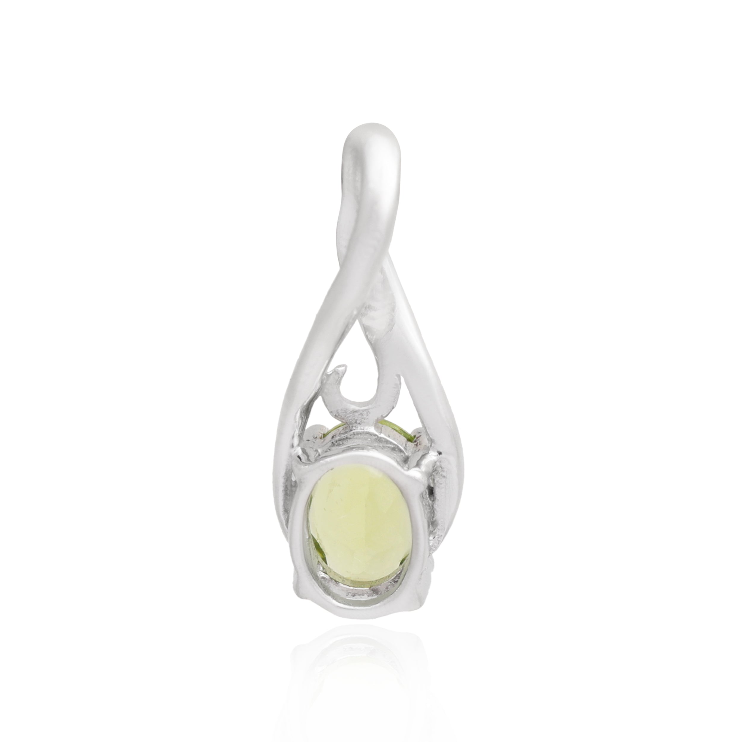 Peridot Oval Pendant with Prong Setting