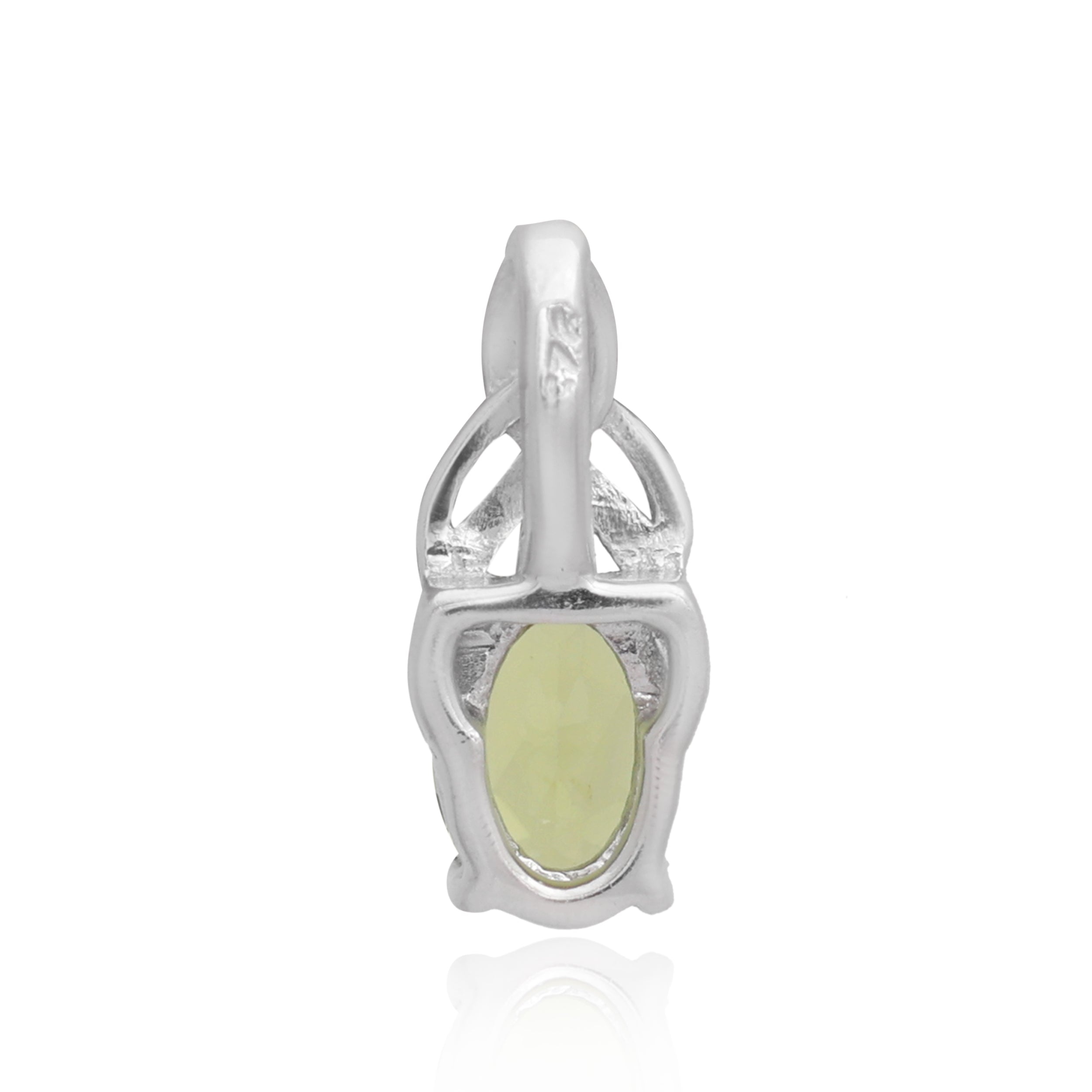 Peridot Oval Pendant with Prong Setting