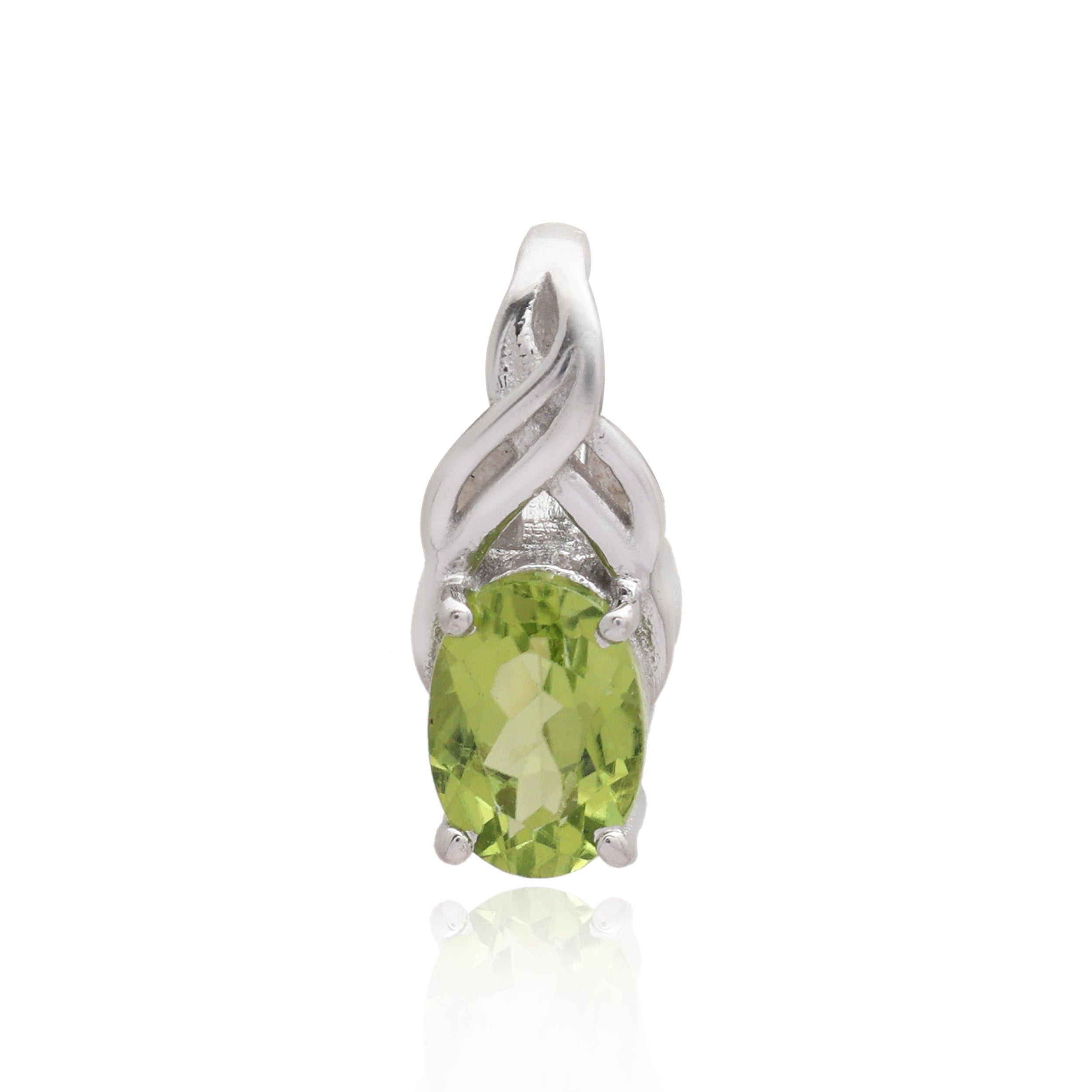 Peridot Oval Pendant with Prong Setting