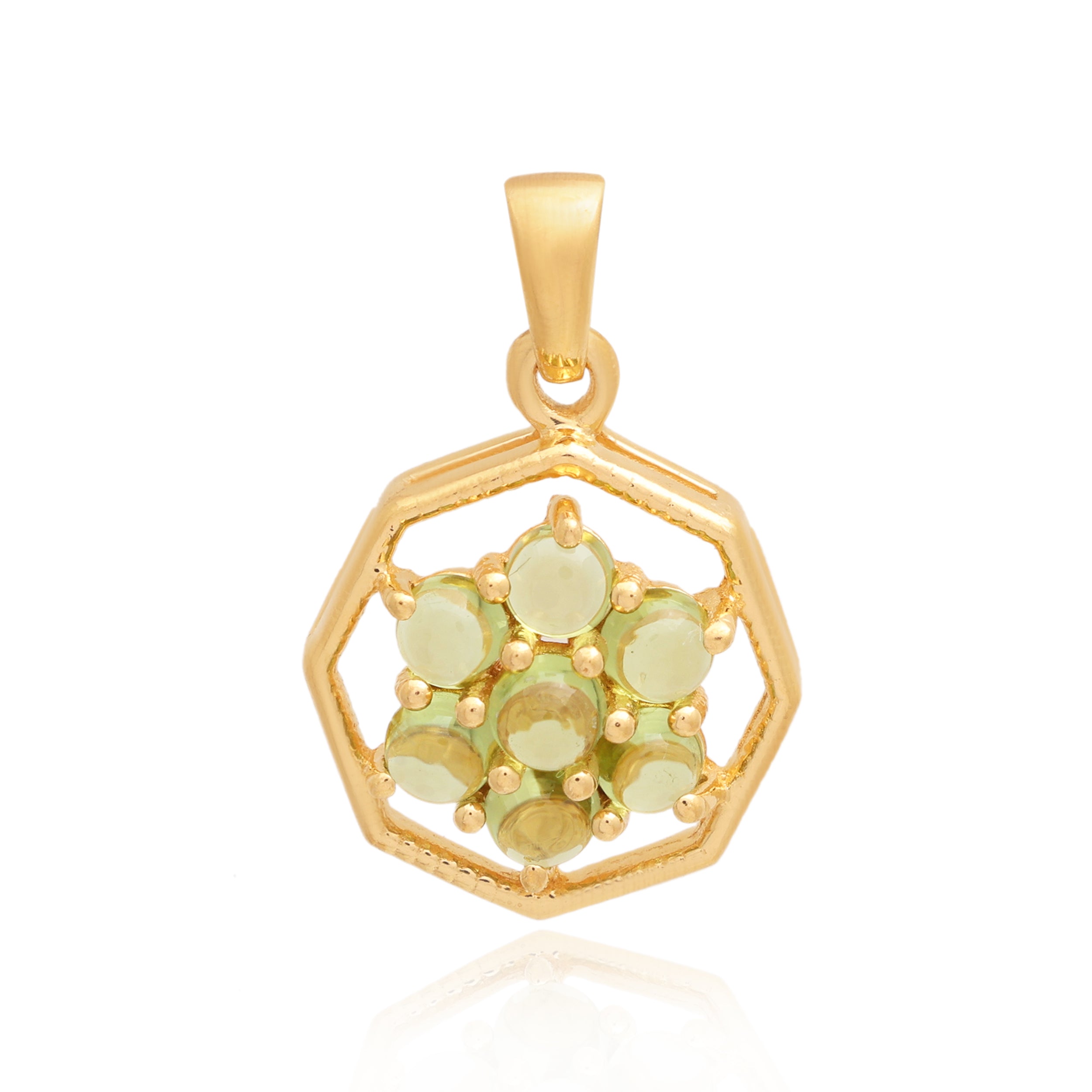 Peridot Round Pendant with Prong Setting