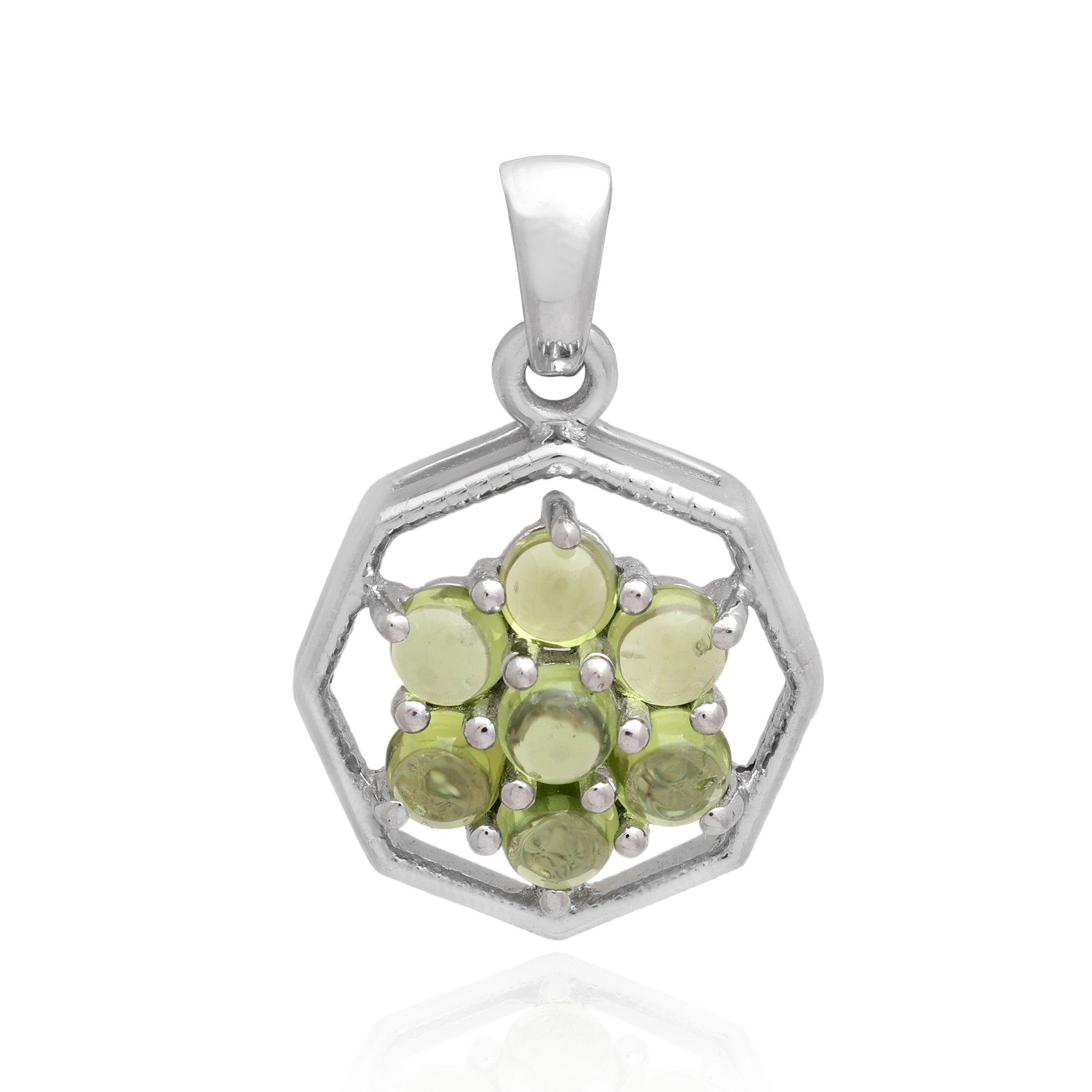 Peridot Round Pendant with Prong Setting