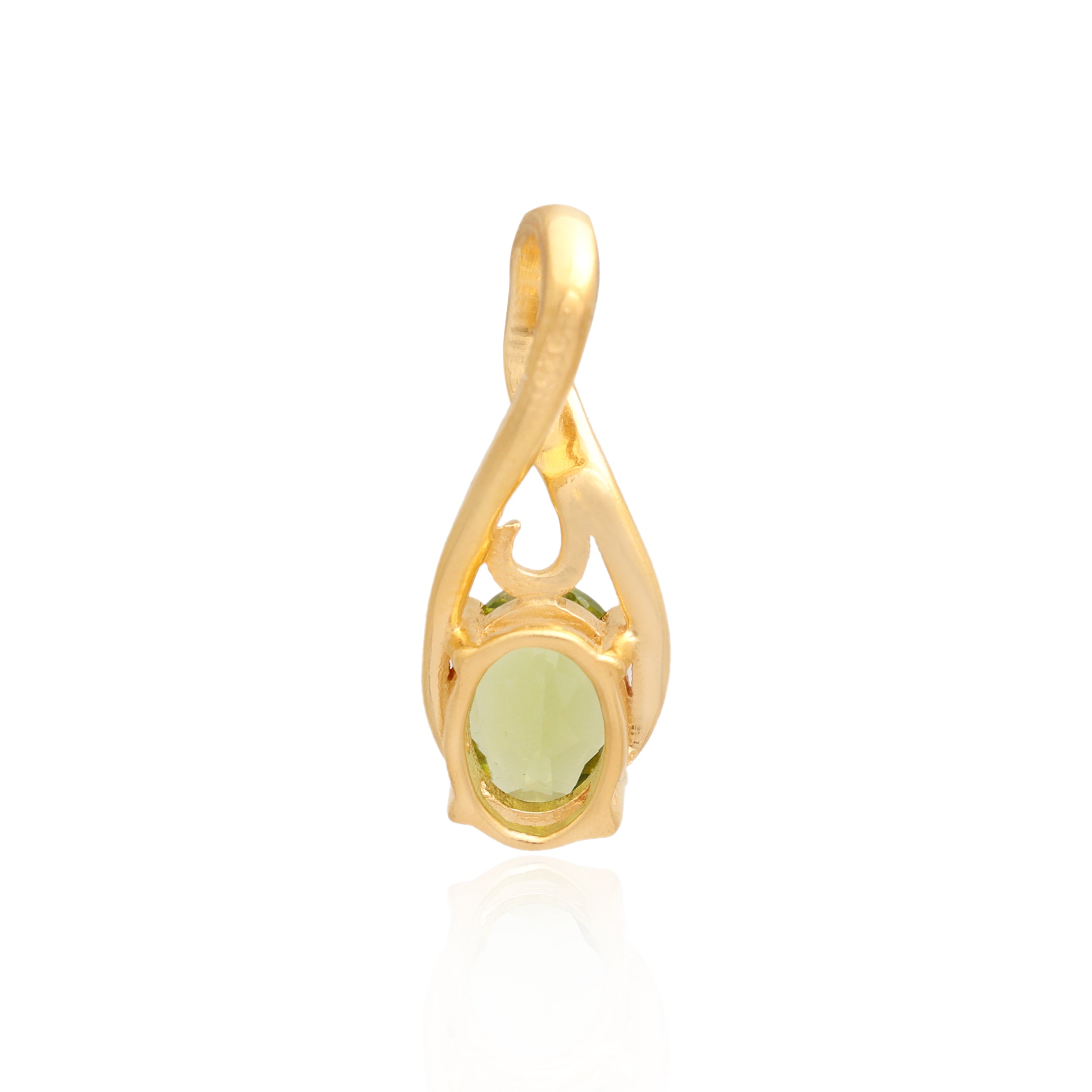 Peridot Oval Pendant with Prong Setting