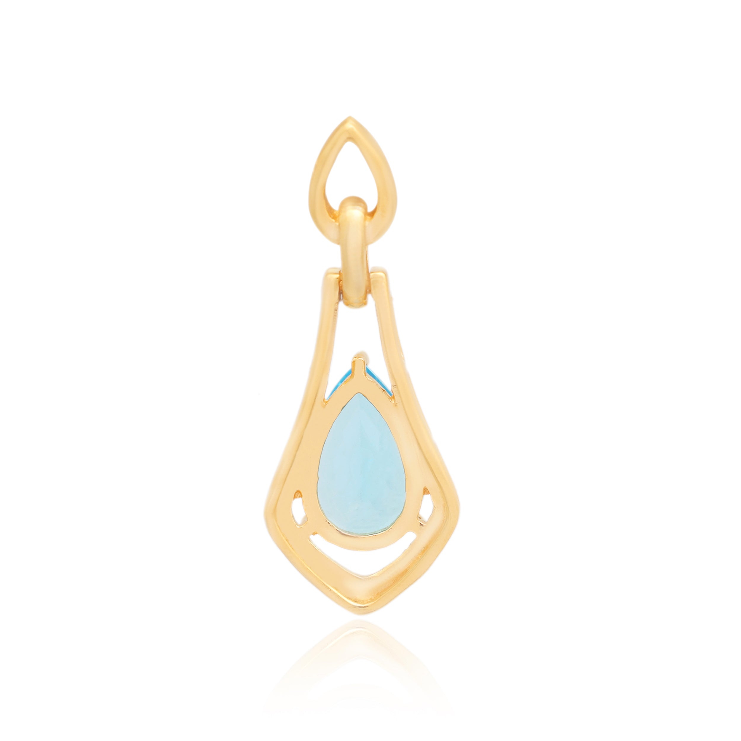 Swiss Blue Topaz Pear Pendant with Prong Setting