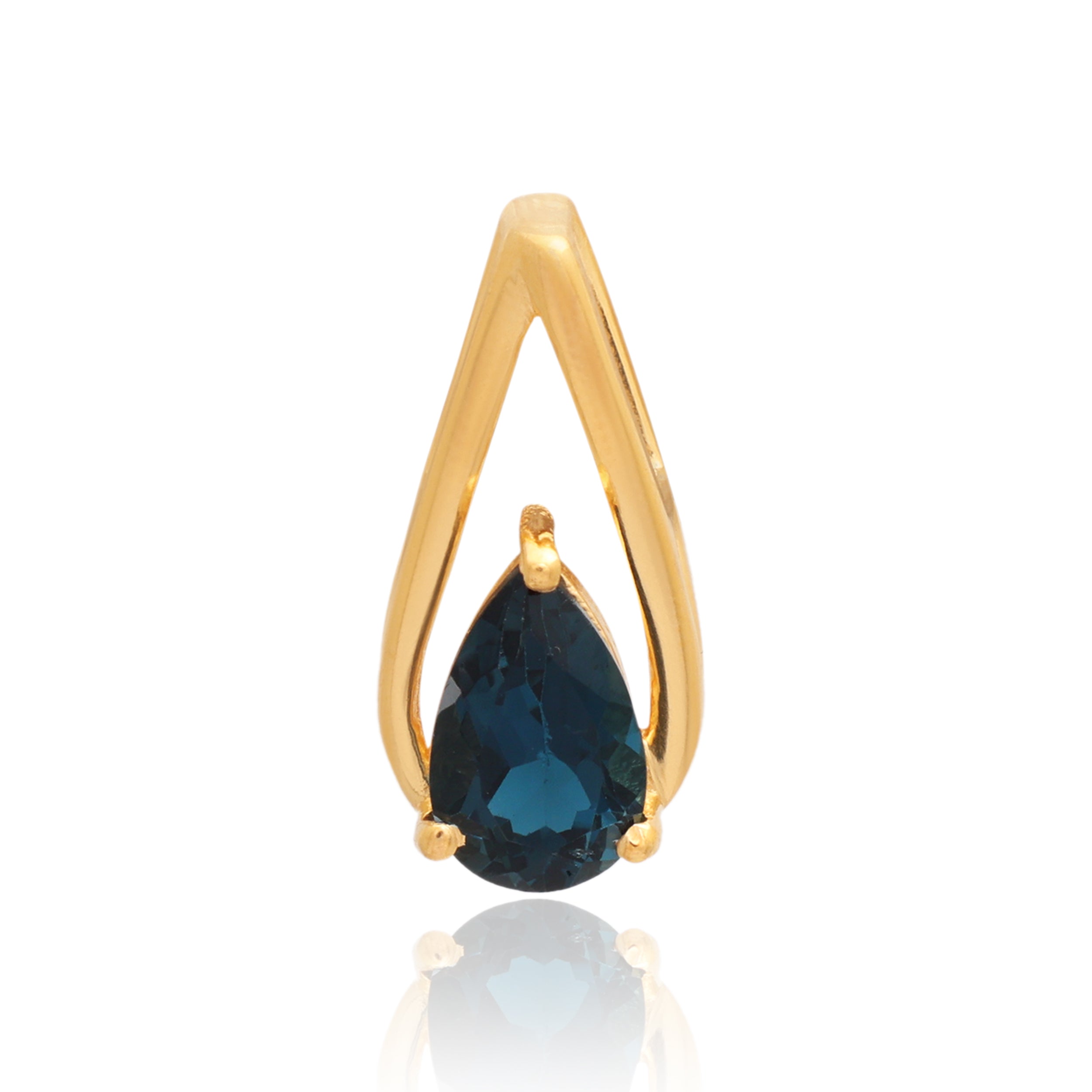 London Blue Topaz Pear Pendant with Prong Setting