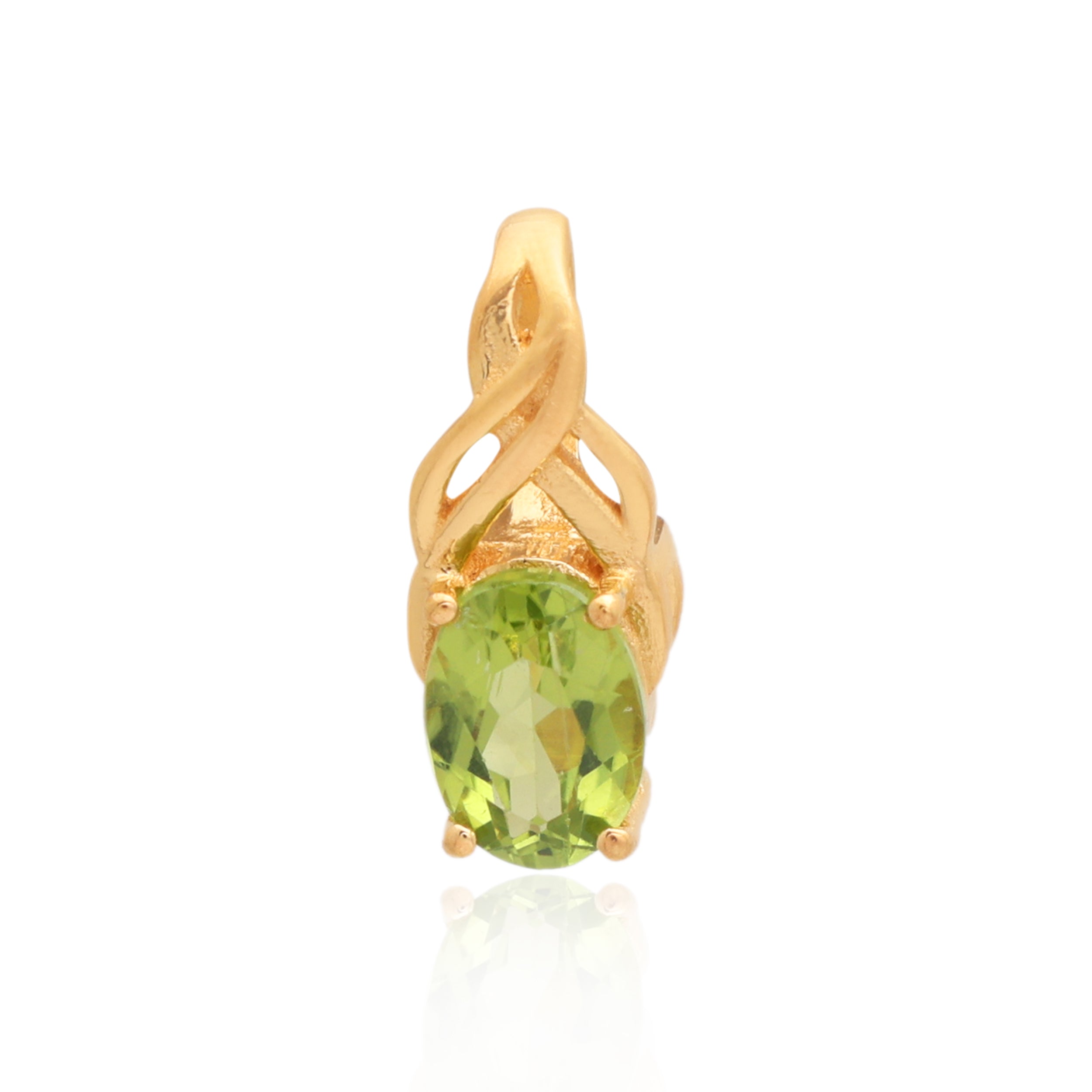 Peridot Oval Pendant with Prong Setting