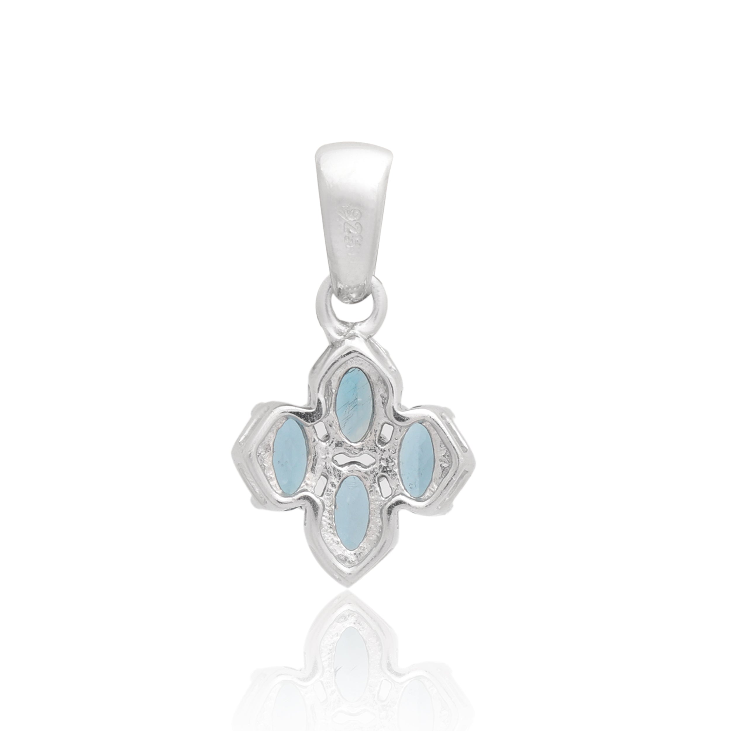 London Blue Topaz Oval Pendant with Prong Setting