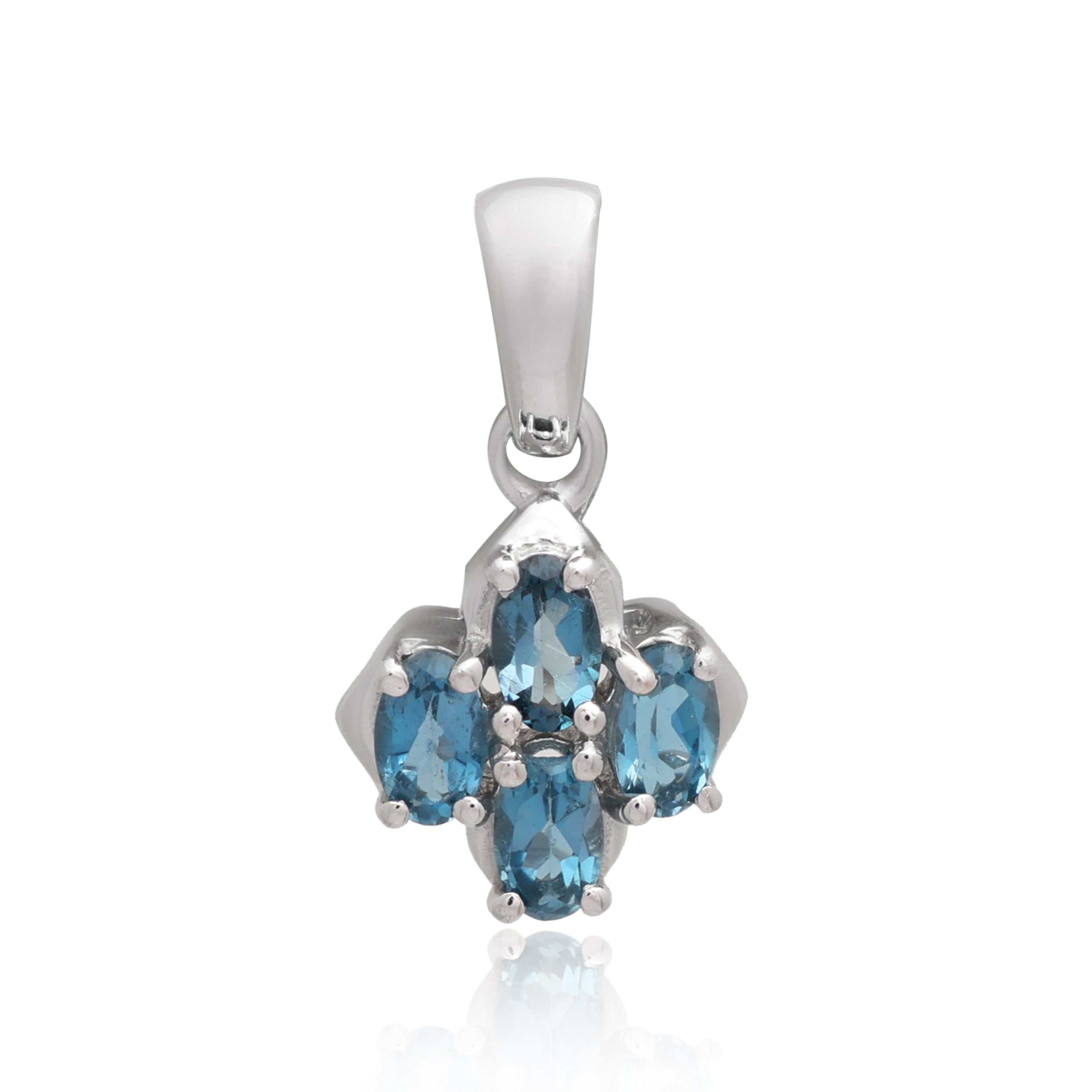 London Blue Topaz Oval Pendant with Prong Setting