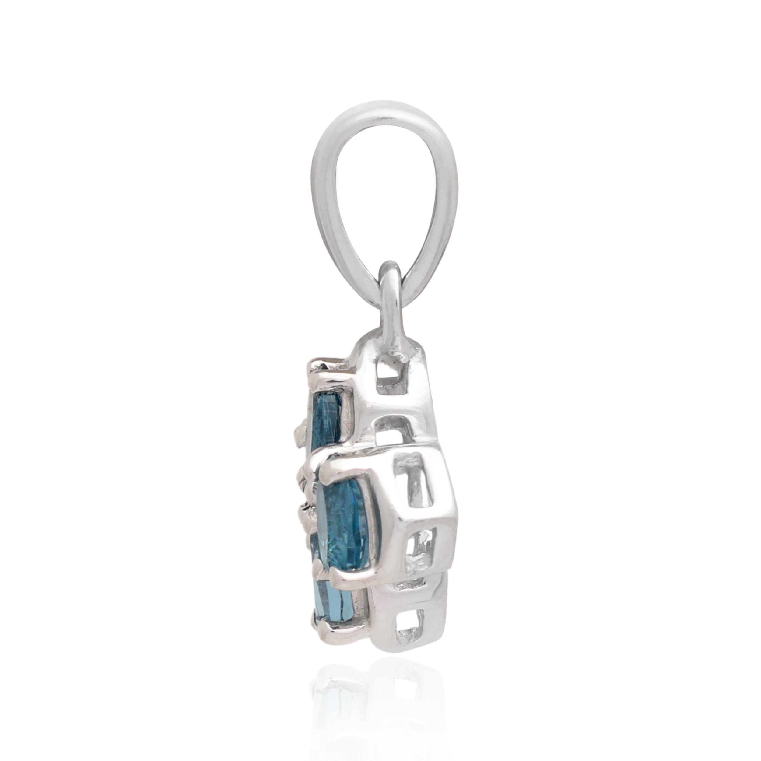 London Blue Topaz Oval Pendant with Prong Setting