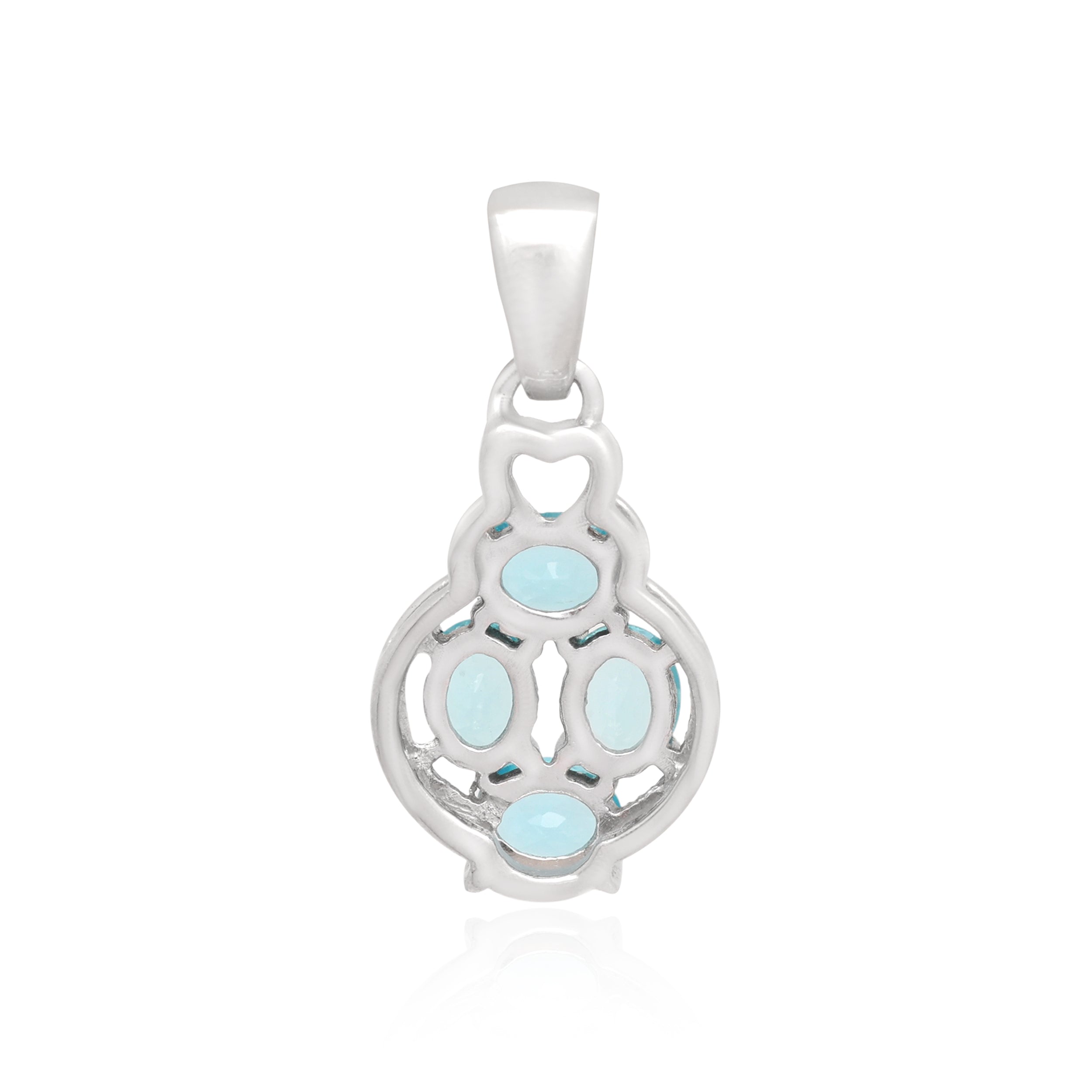 Sky Apatite Oval Pendant with Prong Setting