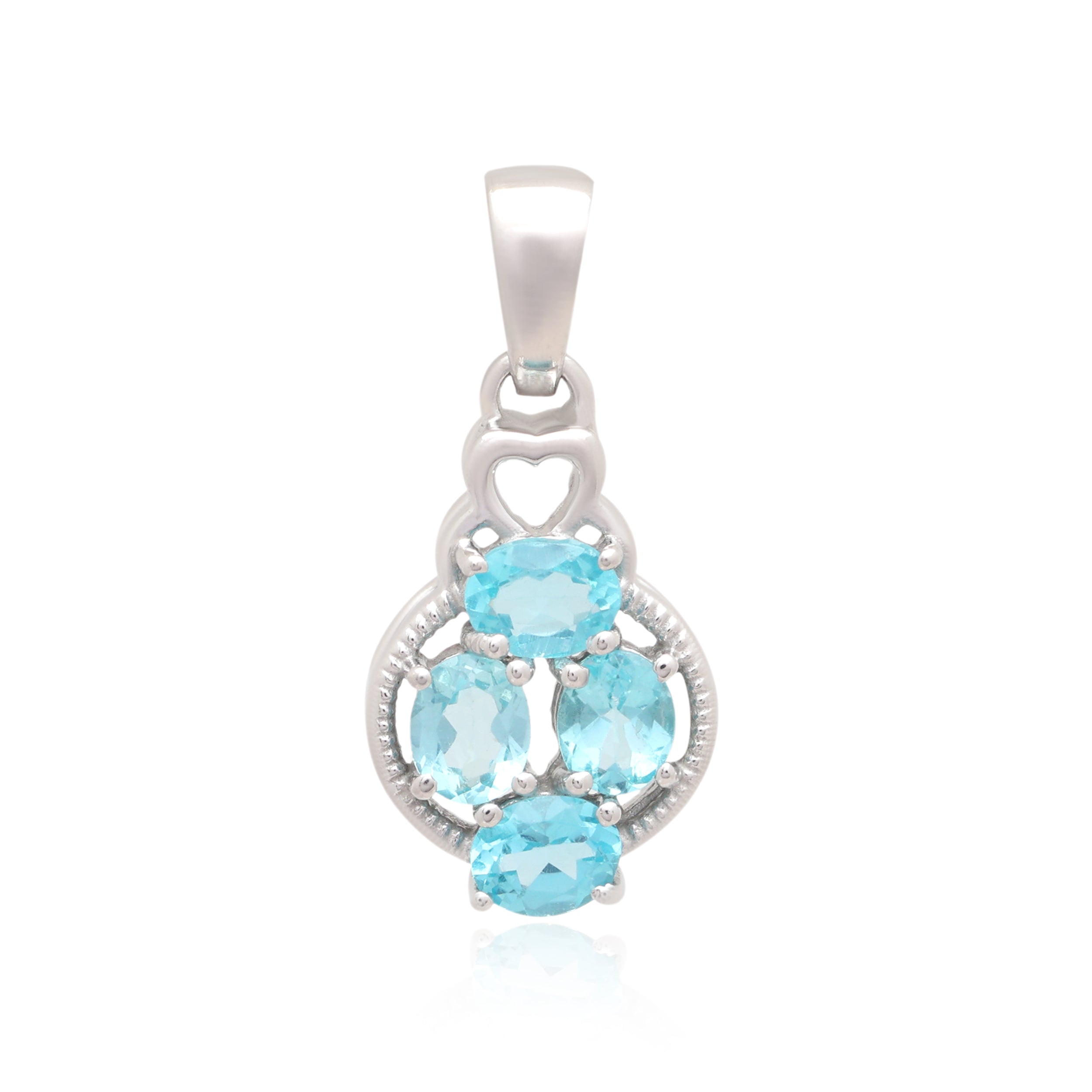 Sky Apatite Oval Pendant with Prong Setting