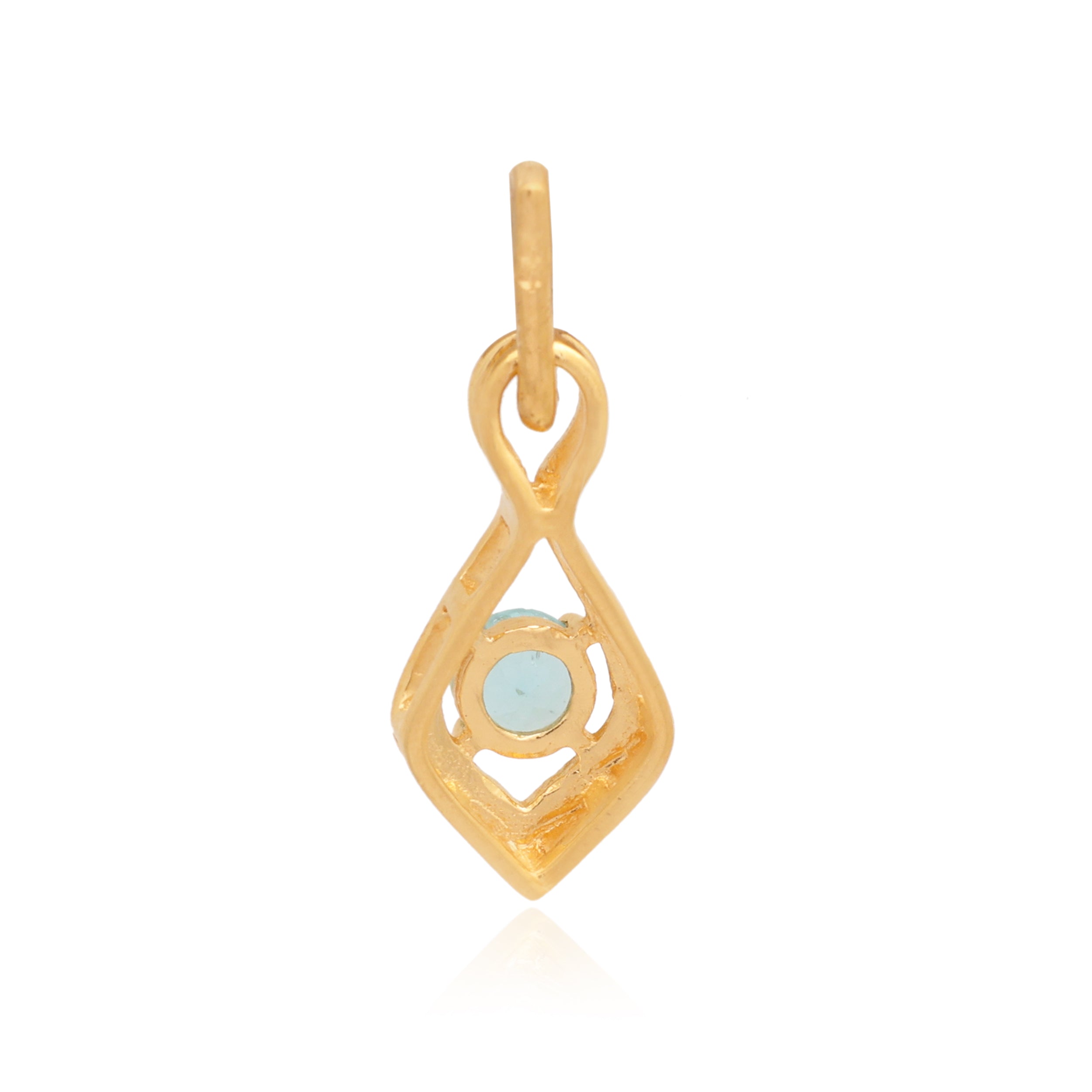 Sky Apatite Round Pendant with Prong Setting