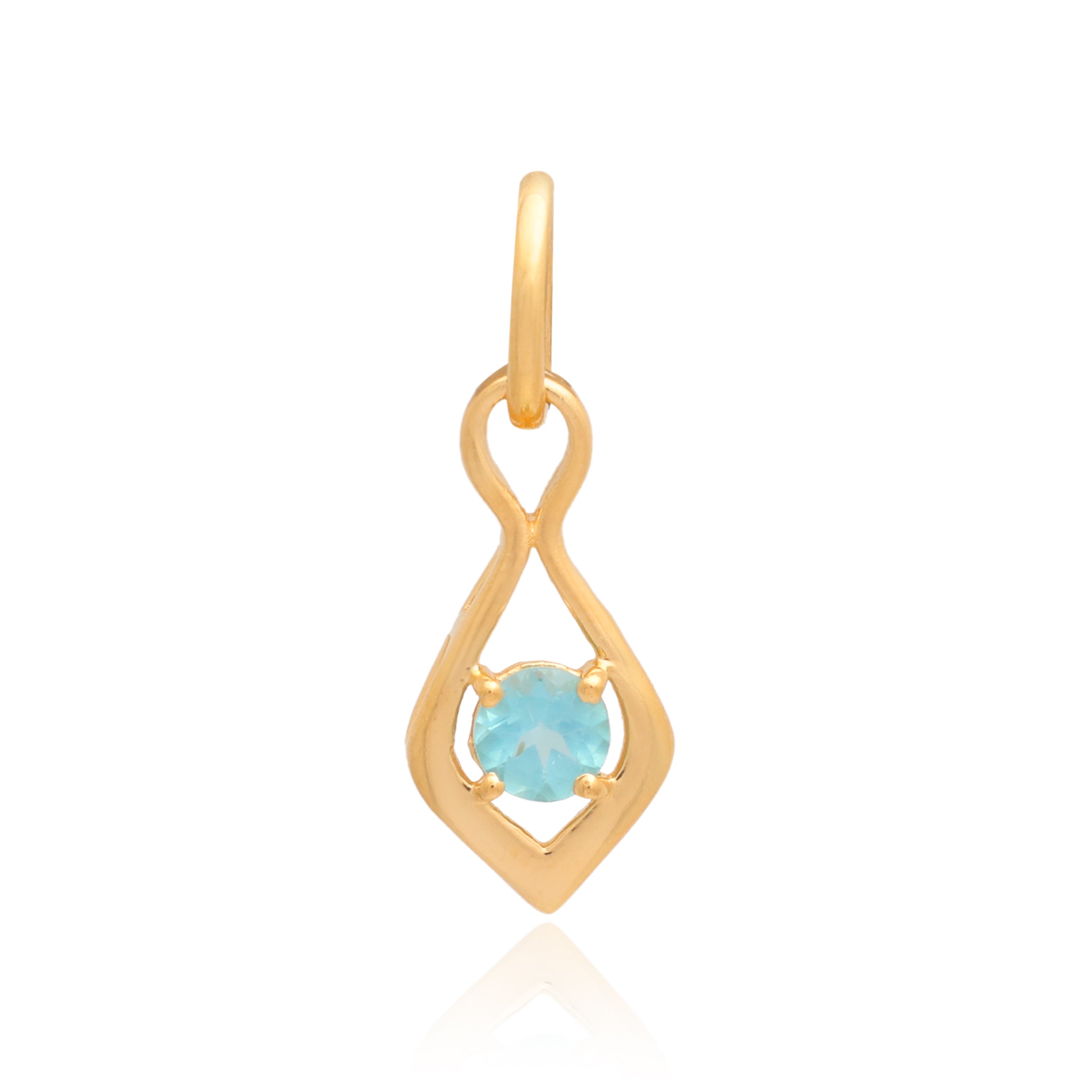 Sky Apatite Round Pendant with Prong Setting