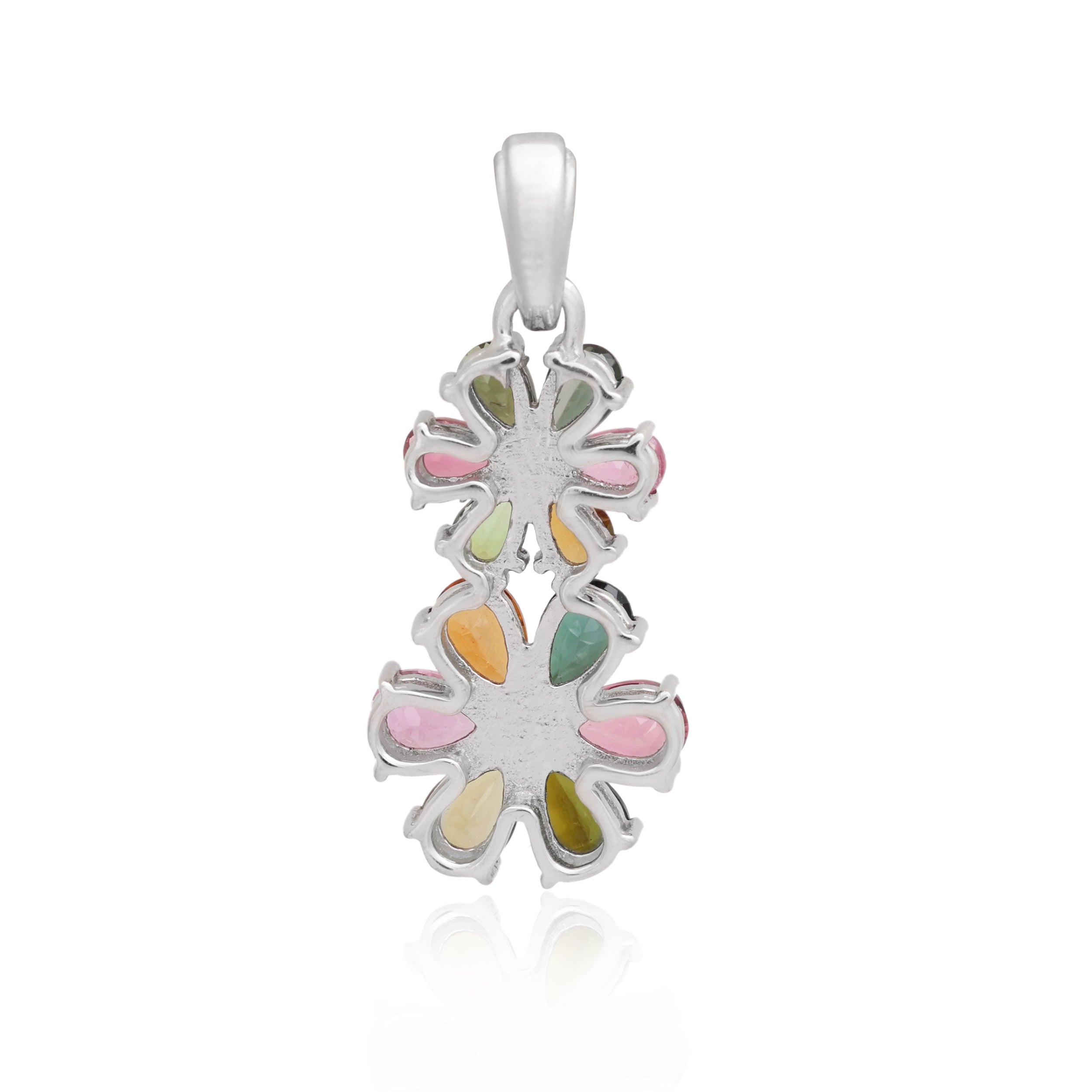 Multi Tourmaline Pear Pendant with Prong Setting