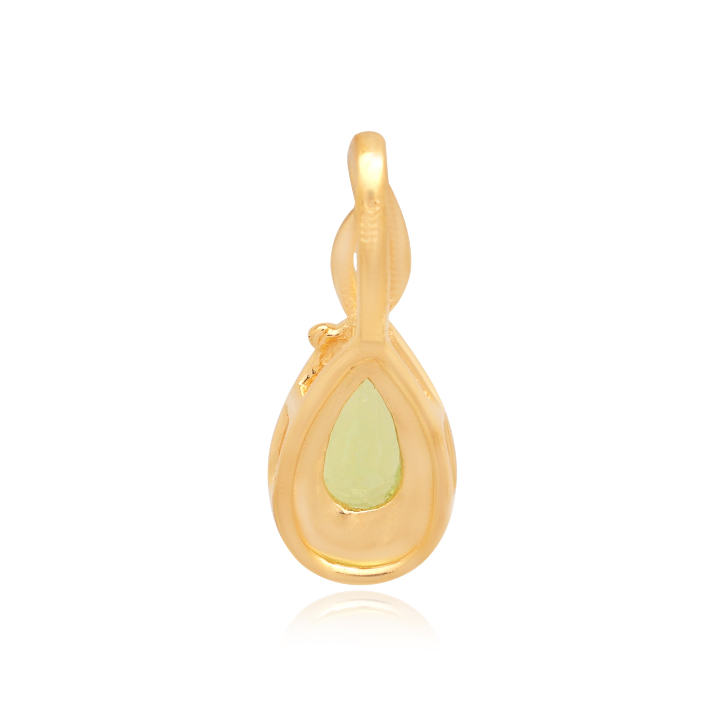 Peridot Pear Pendant with Prong Setting