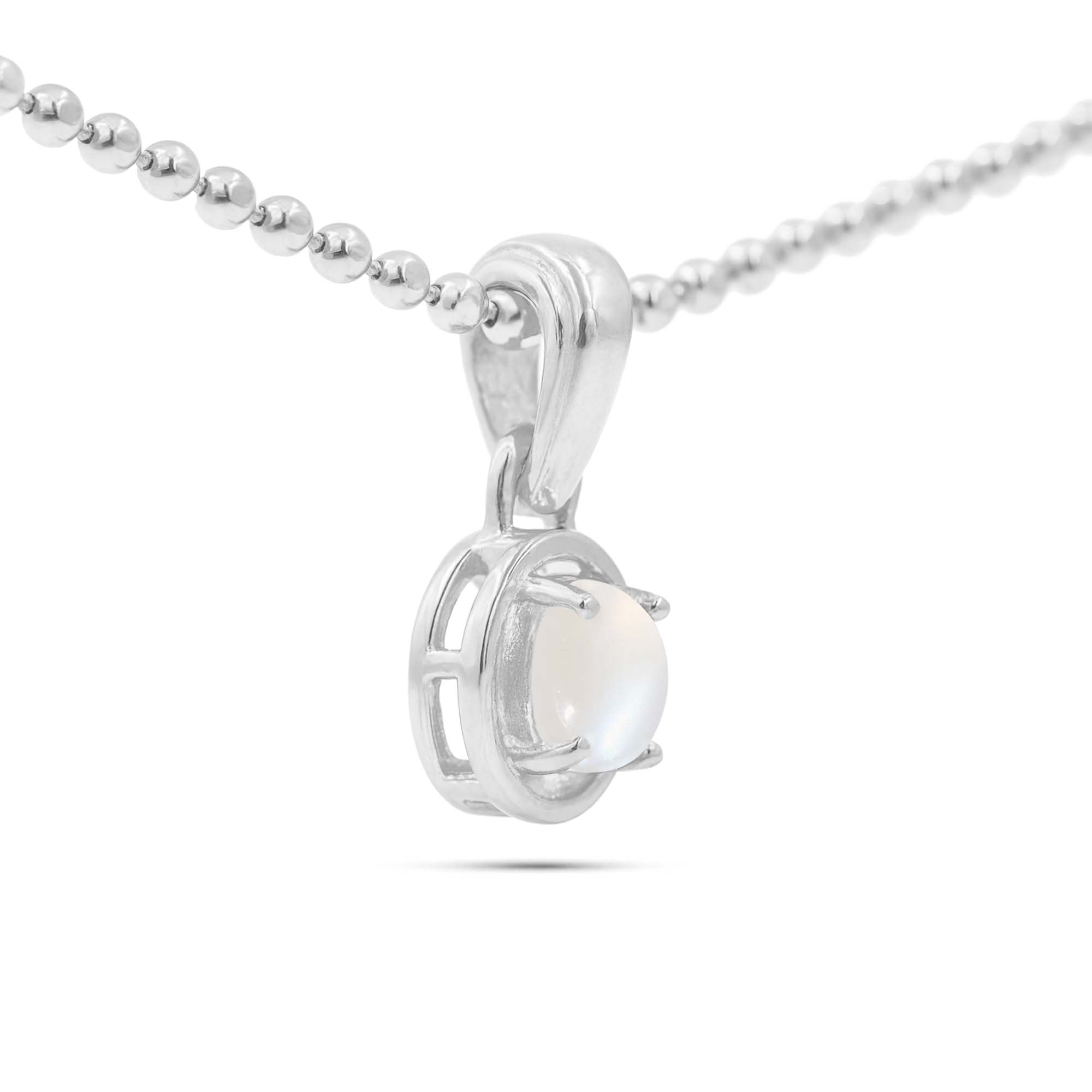 African moonstone Oval Pendant with Prong Setting