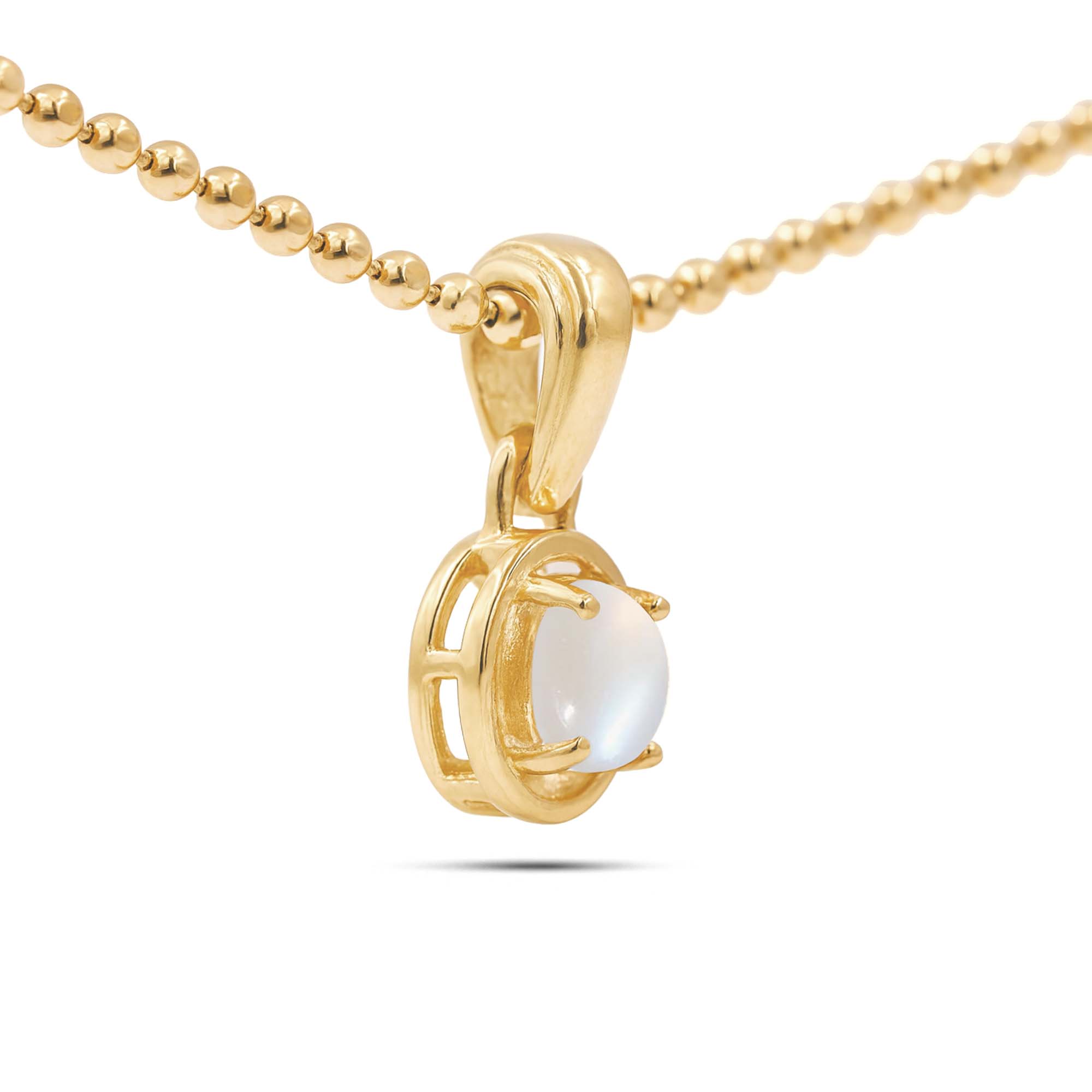 African moonstone Oval Pendant with Prong Setting