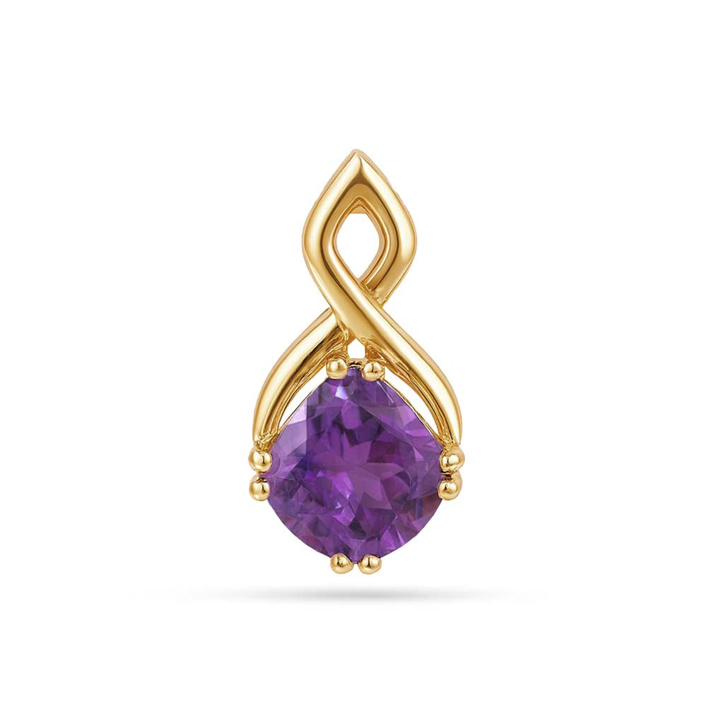 Amethyst cushion Pendant with Prong Setting