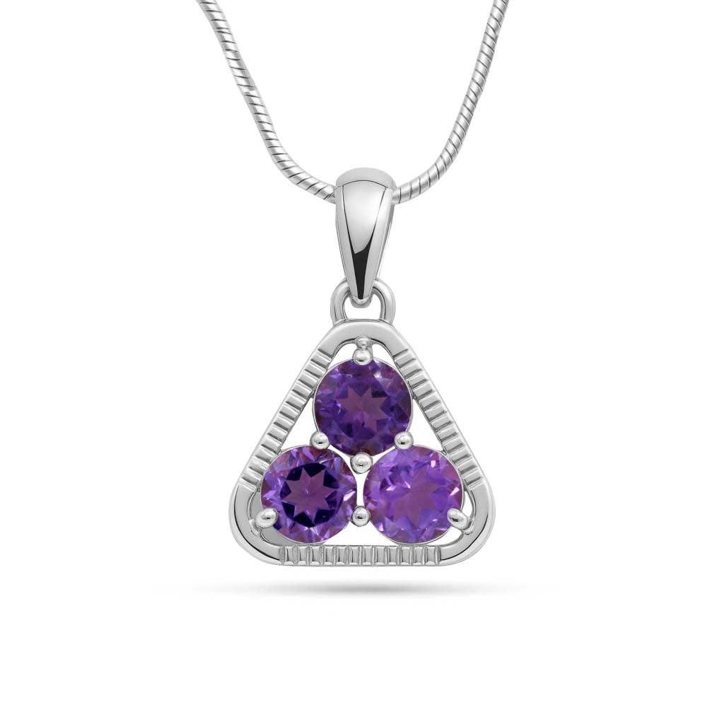 Amethyst Round Pendant with Prong Setting