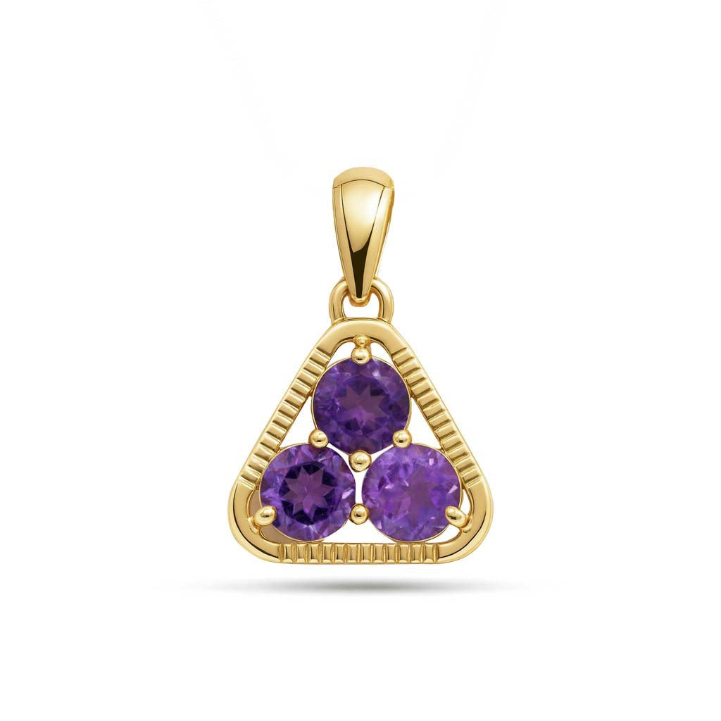 Amethyst Round Pendant with Prong Setting