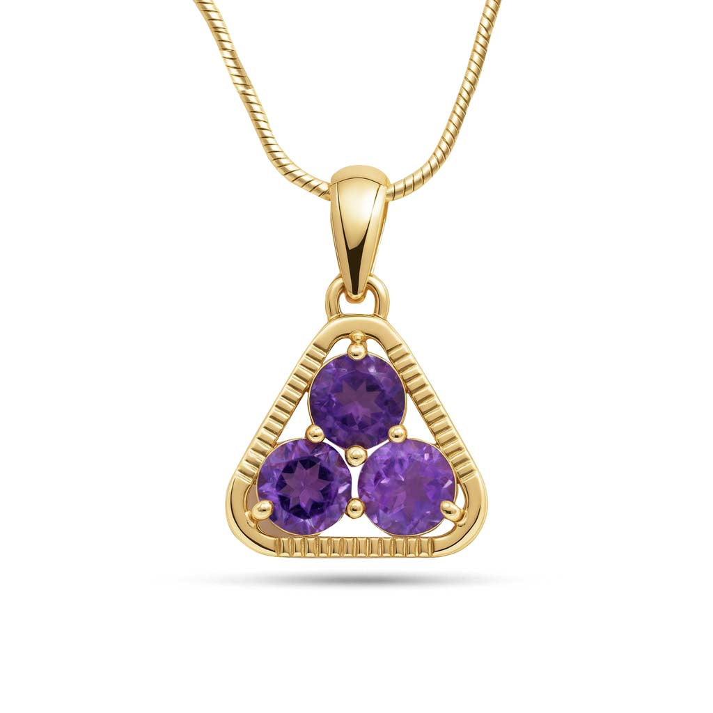 Amethyst Round Pendant with Prong Setting