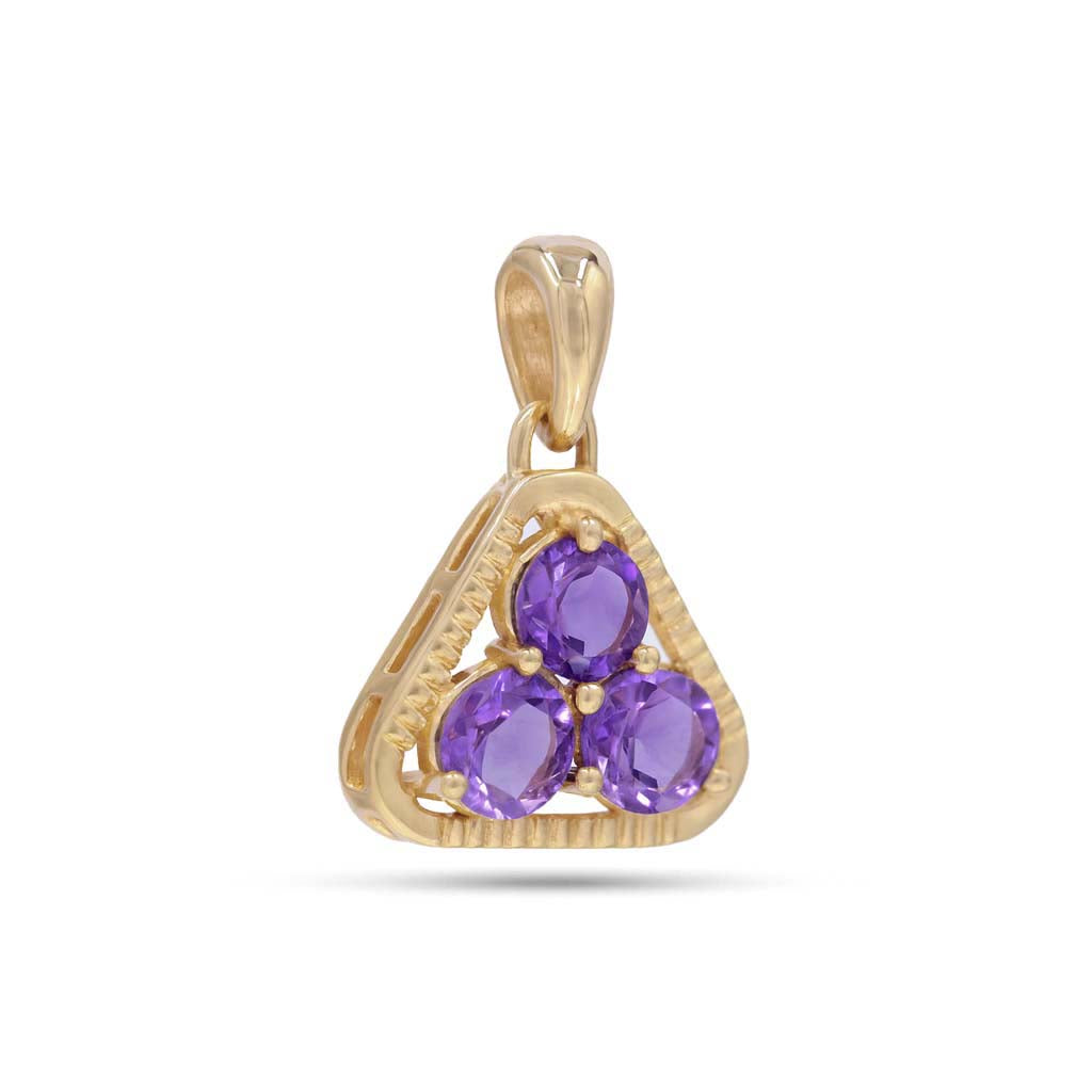 Amethyst Round Pendant with Prong Setting