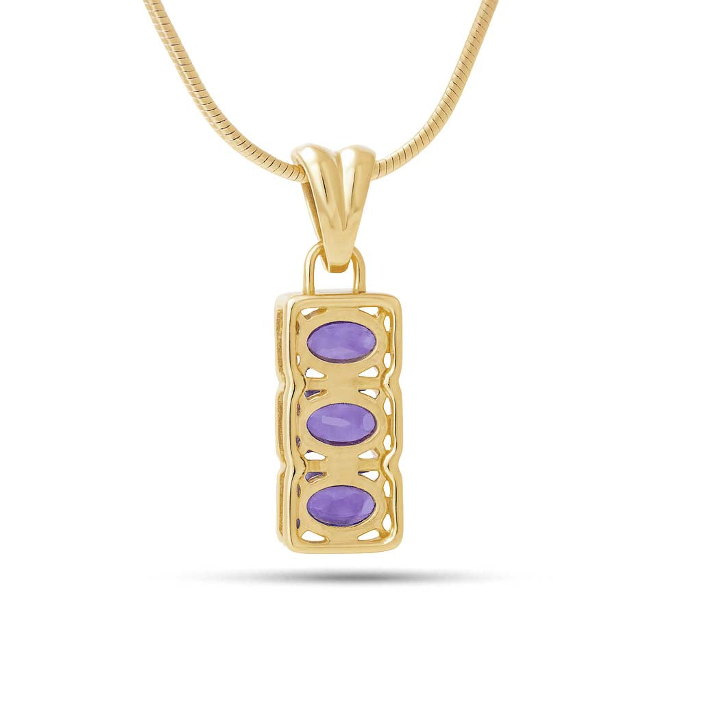 Amethyst Oval Pendant with Prong Setting